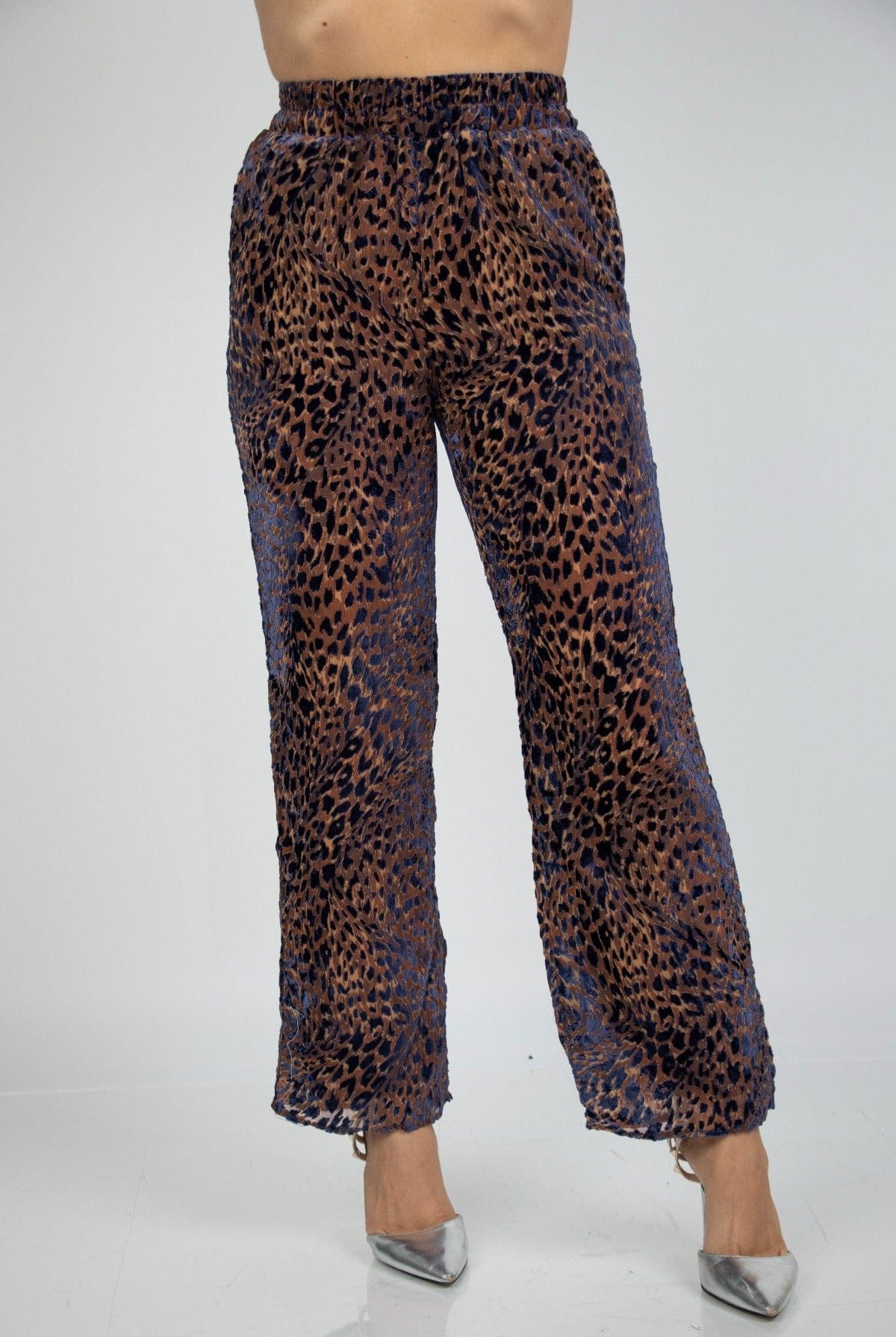 نتشي بنطلون تايجر بأستيك على الخصر واسع طويل نسائي