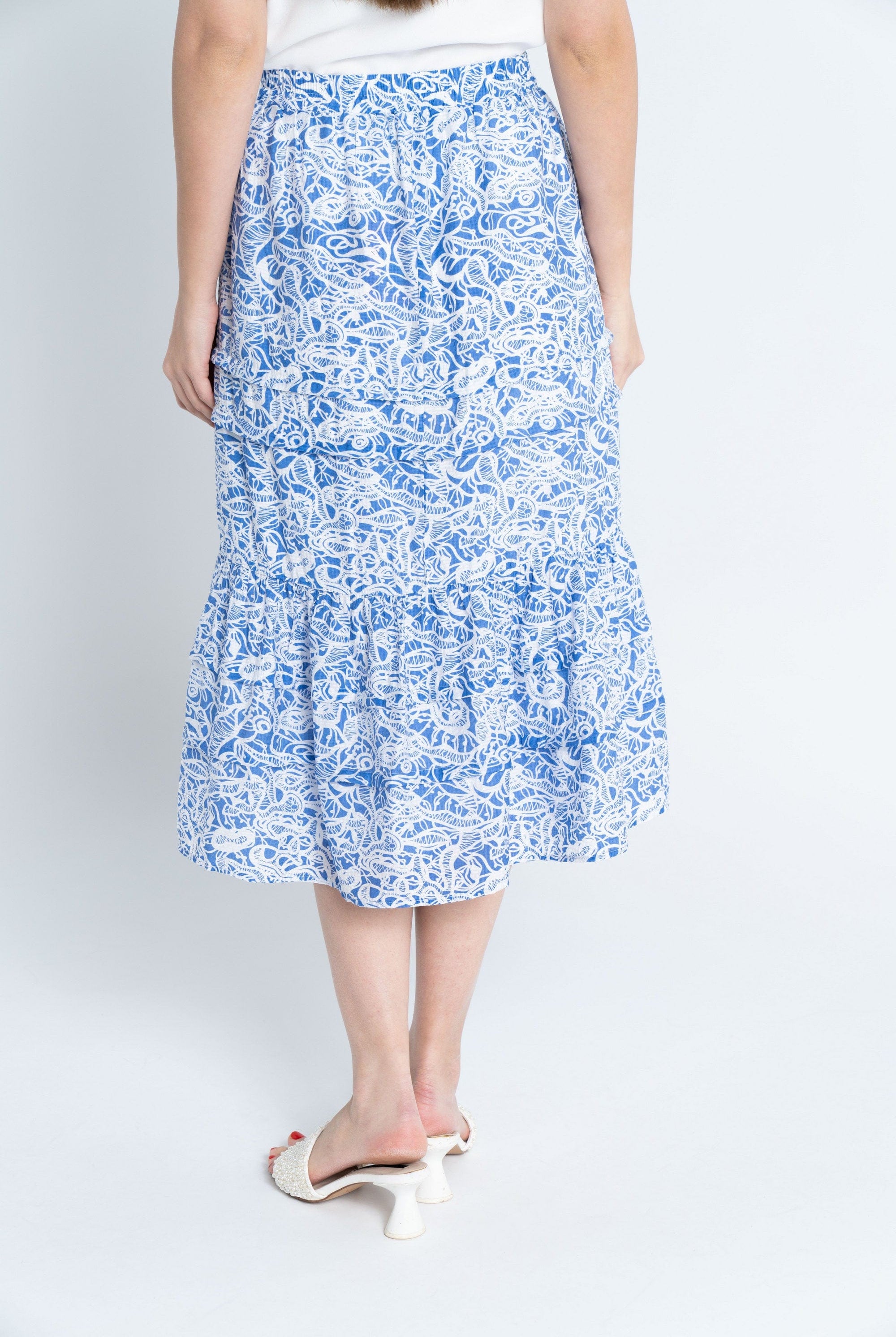 نتشي تنورة ميدي منقوش نقسة هادية نسائي