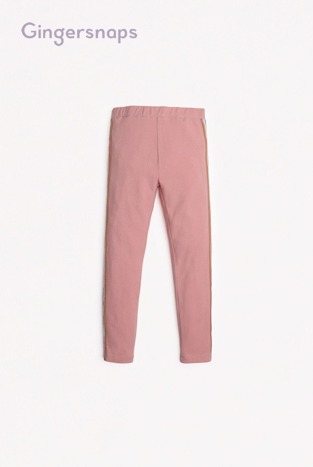 جينجرسنابس بنطلون بناتي سادة بخطوط على الجانبين أحمر بنفسجي