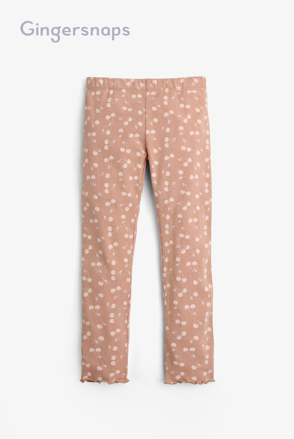 جينجرسنابس بنطلون بناتي منقوشة بنقشة كرز بني