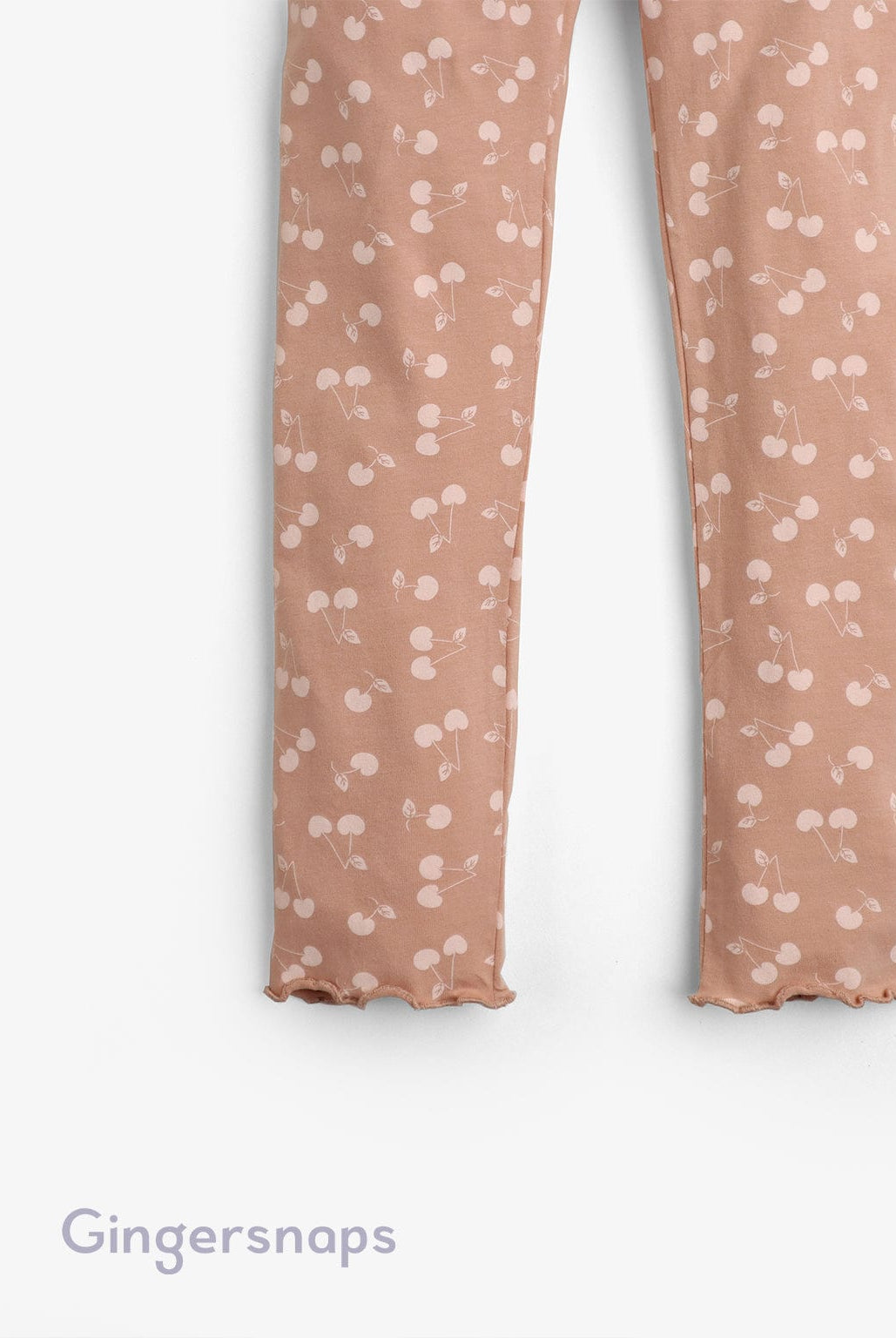 جينجرسنابس بنطلون بناتي منقوشة بنقشة كرز بني