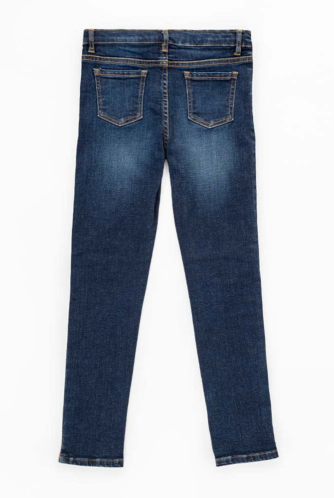 جينجرسنابس بنطلون بناتي جينز بخطين جانبيين أزرق/سط