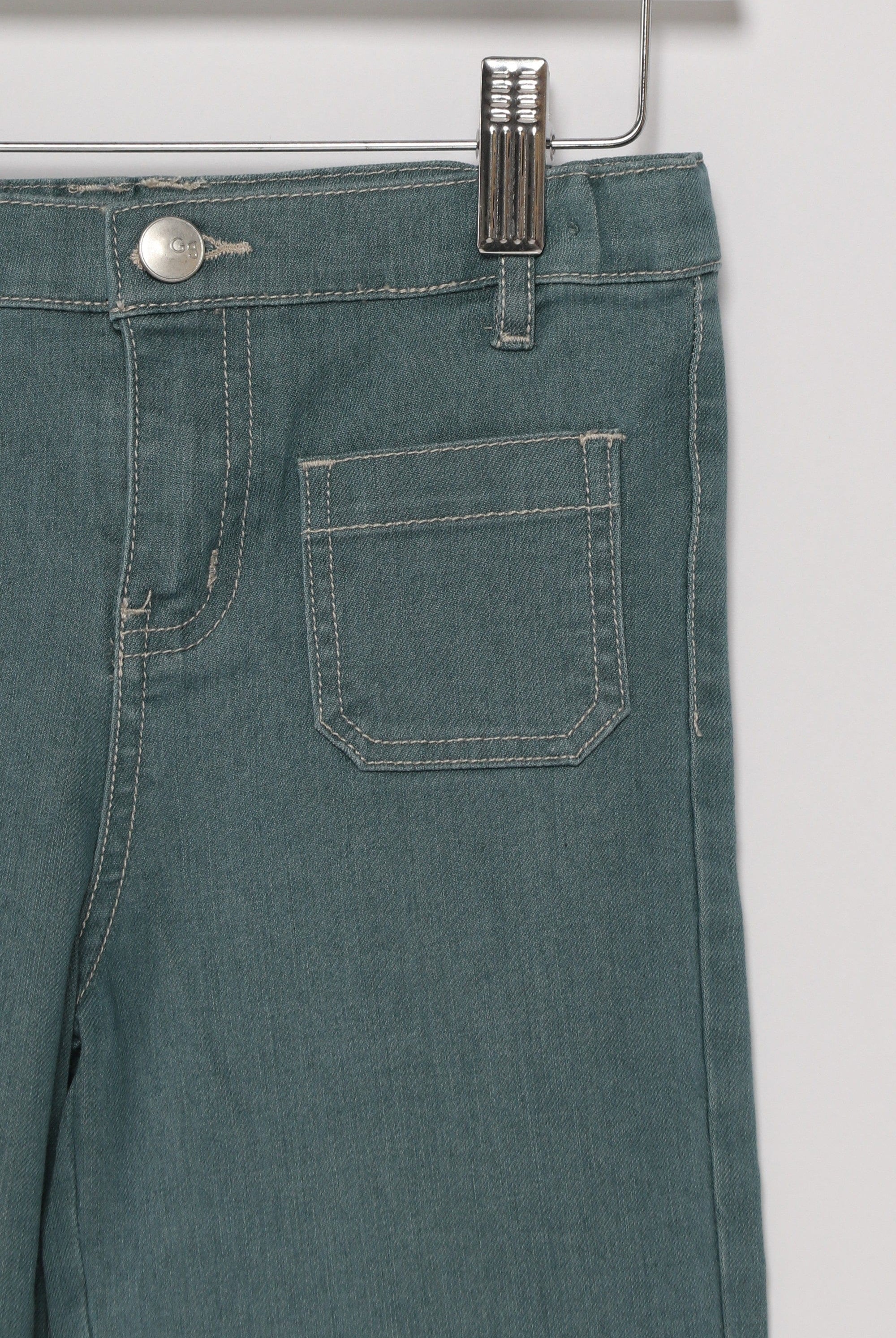 جينجرسنابس بنطلون جينز بجيوب خلفية وايد ليج بناتي أزرق فاتح