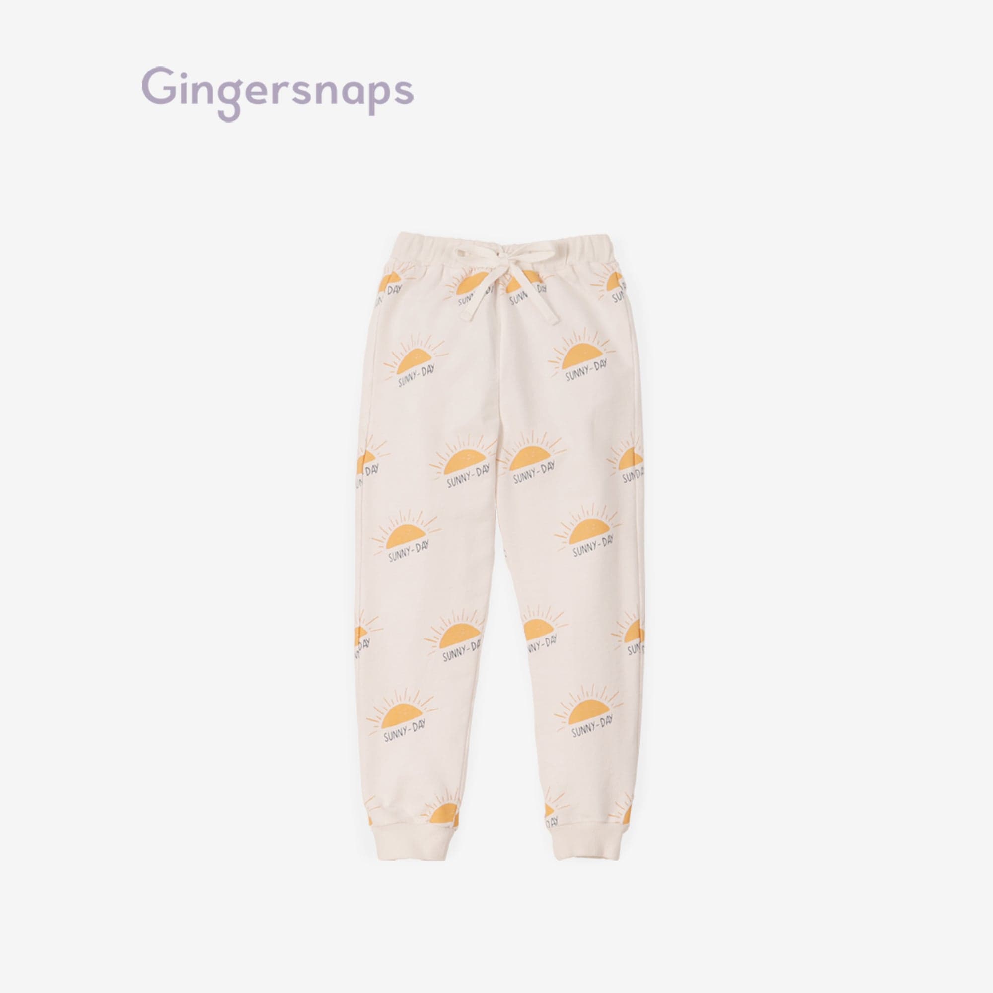 جينجرسنابس طقم بنطلون بناتي بطبعة وبلوزة كم طويل رملي