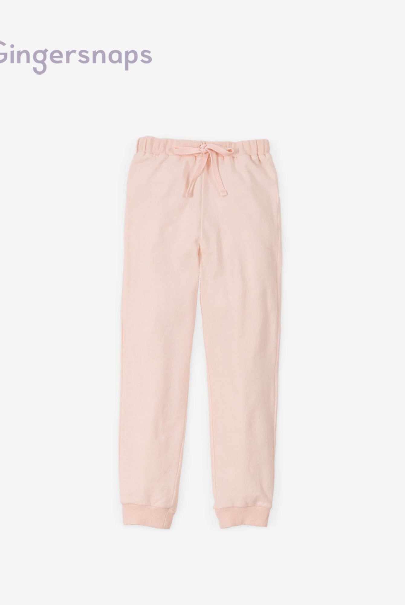 جينجرسنابس طقم بناتي بلوزة بطبعة كم طويل وبنطلون وردي فاتح