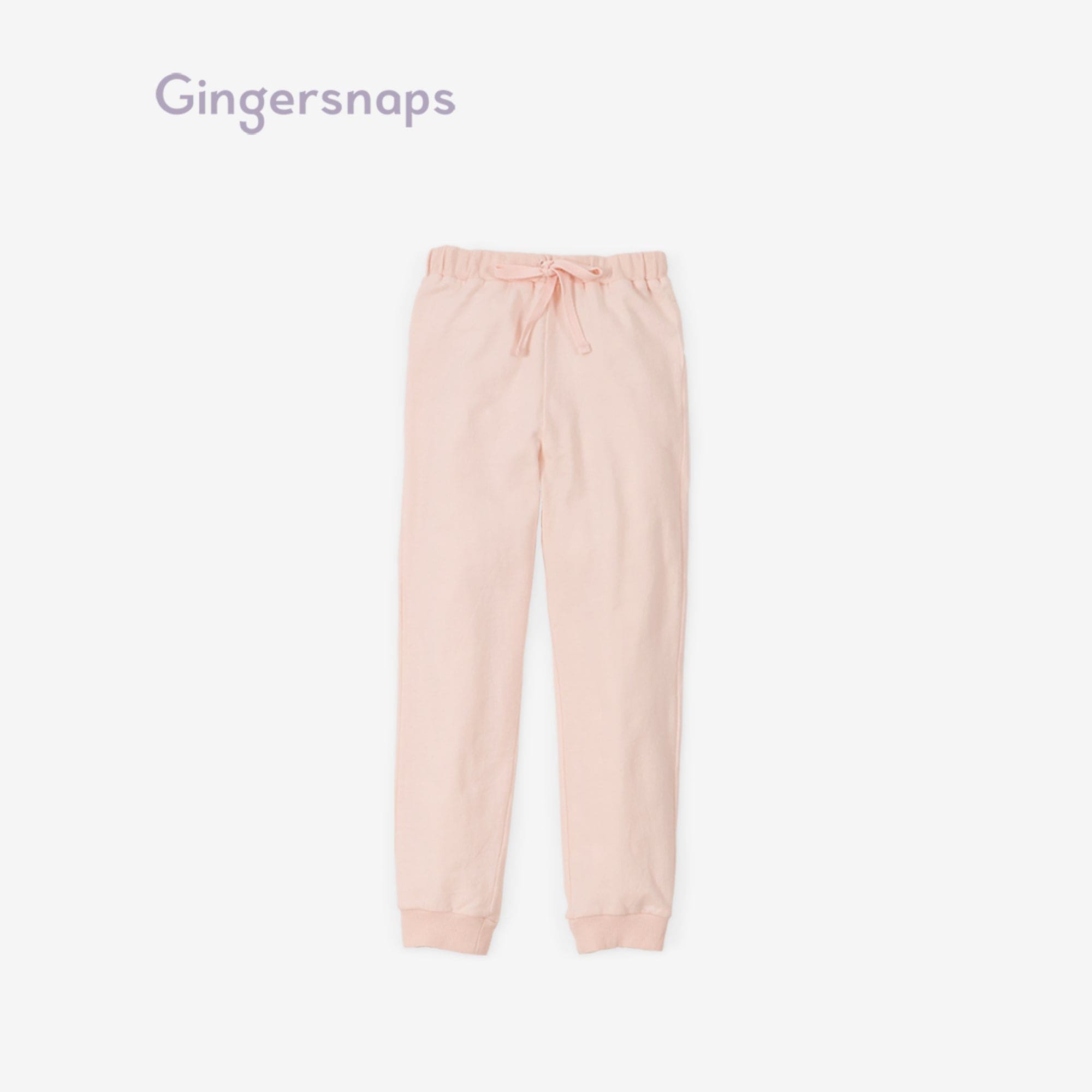 جينجرسنابس طقم بناتي بلوزة بطبعة كم طويل وبنطلون وردي فاتح