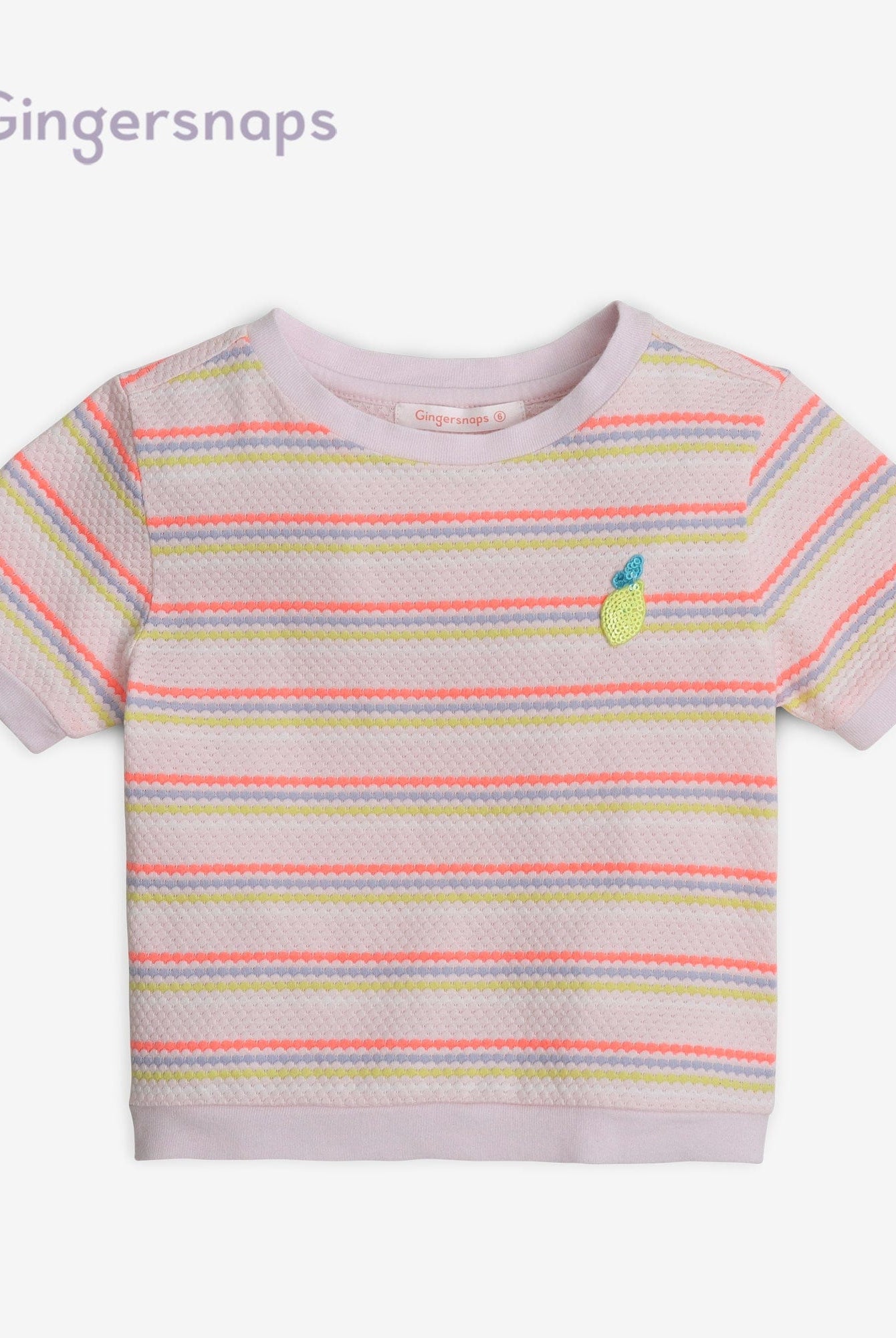 جينجرسنابس بلوفر مخطط بالعرض نص كم بناتي بنفسجي