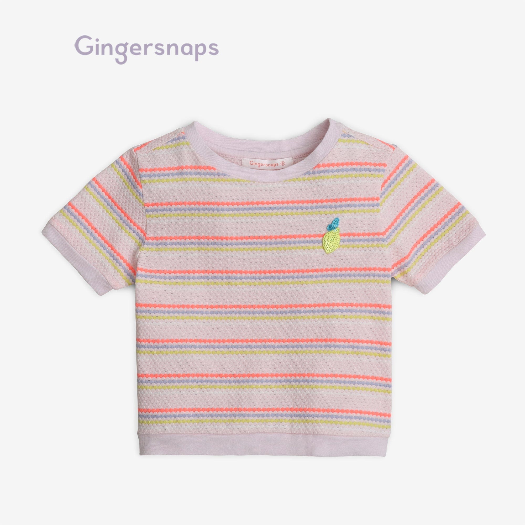 جينجرسنابس بلوفر مخطط بالعرض نص كم بناتي بنفسجي