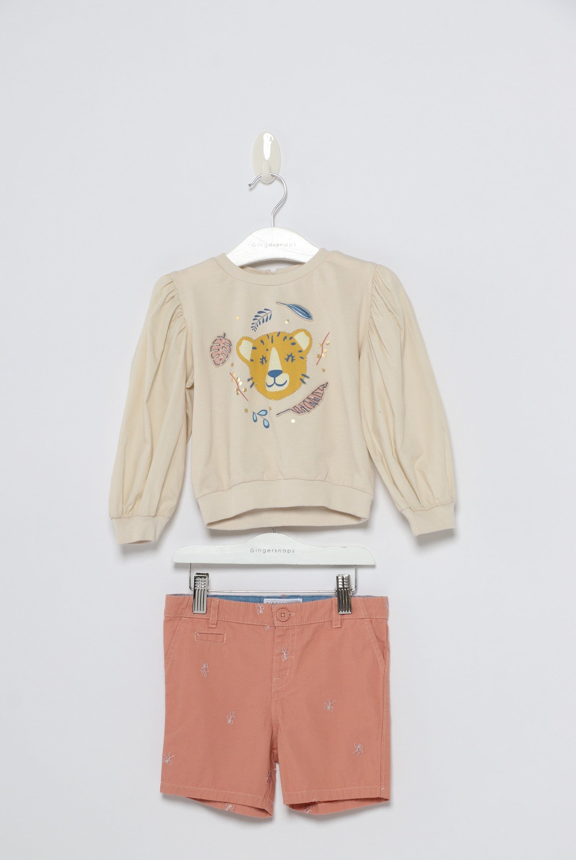 جينجرسنابس بلوفر اطفال بناتي مرسوم عليها نمر أصفر