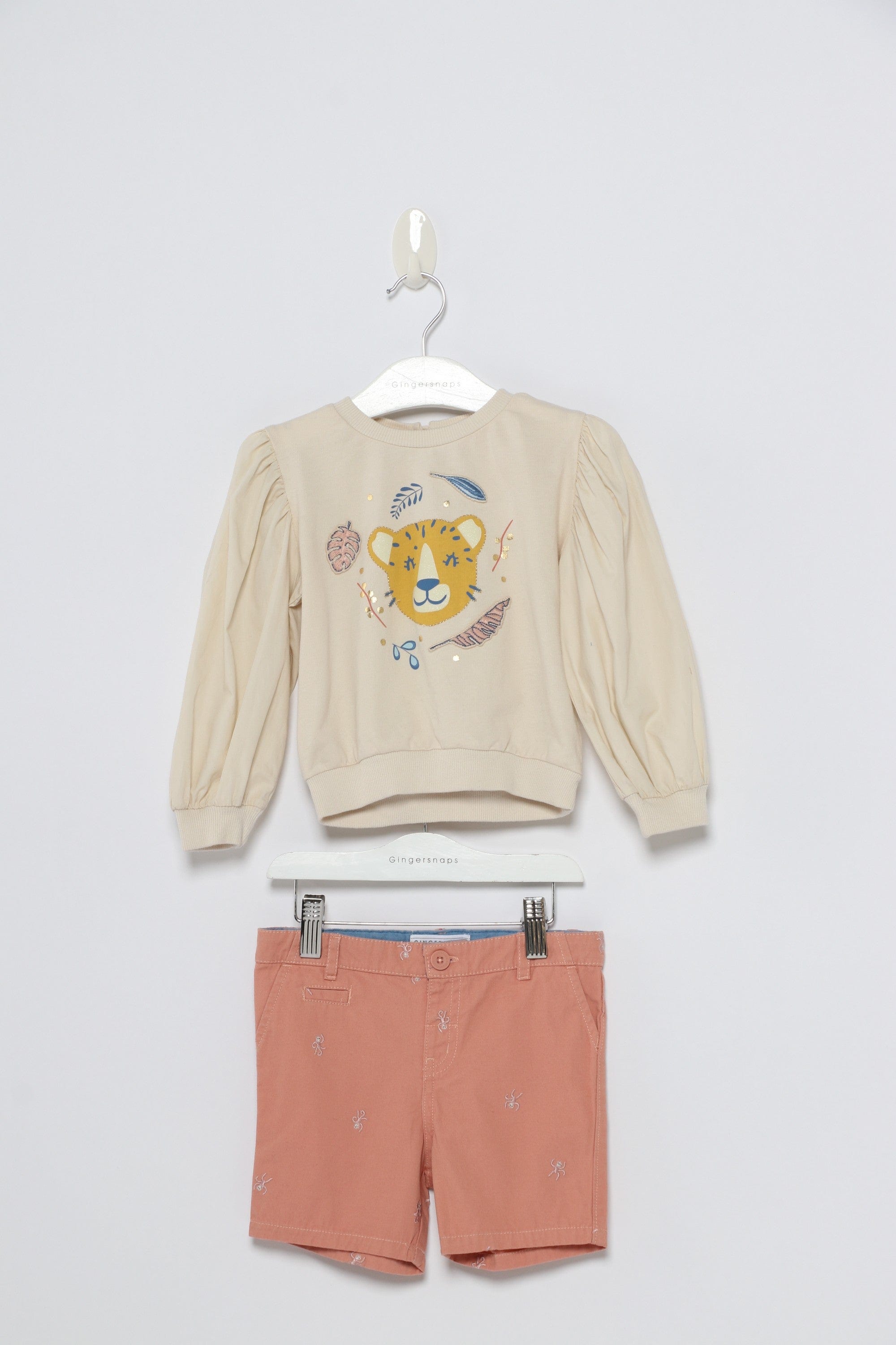 جينجرسنابس بلوفر اطفال بناتي مرسوم عليها نمر أصفر