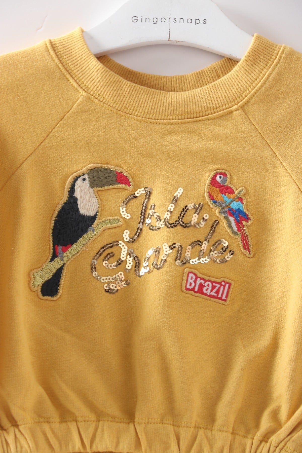 جينجرسنابس بلوفر بناتي نص كم بطبعة أمامية أصفر