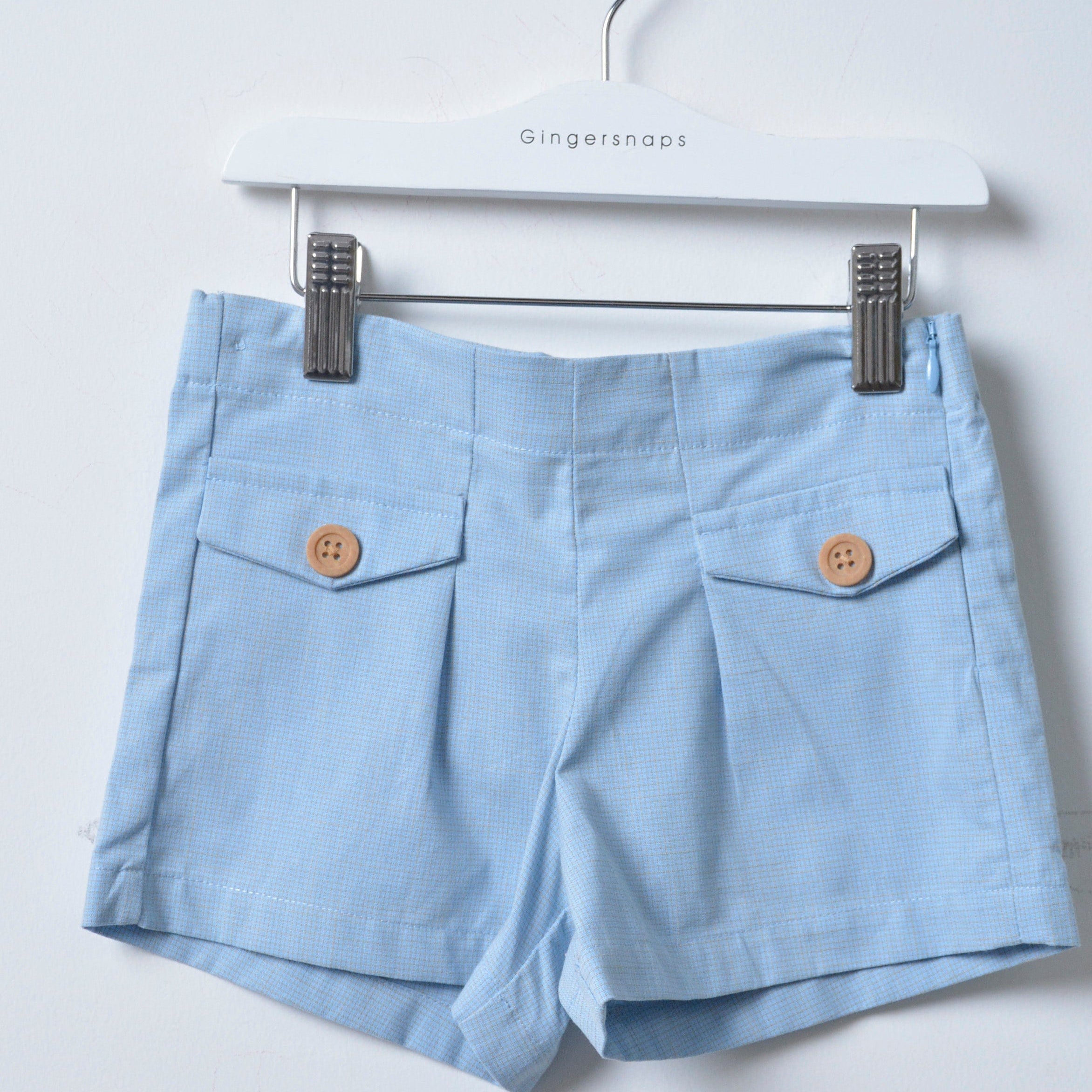 جينجرسنابس شورت قماش قصير أطفال بناتي أزرق باهت