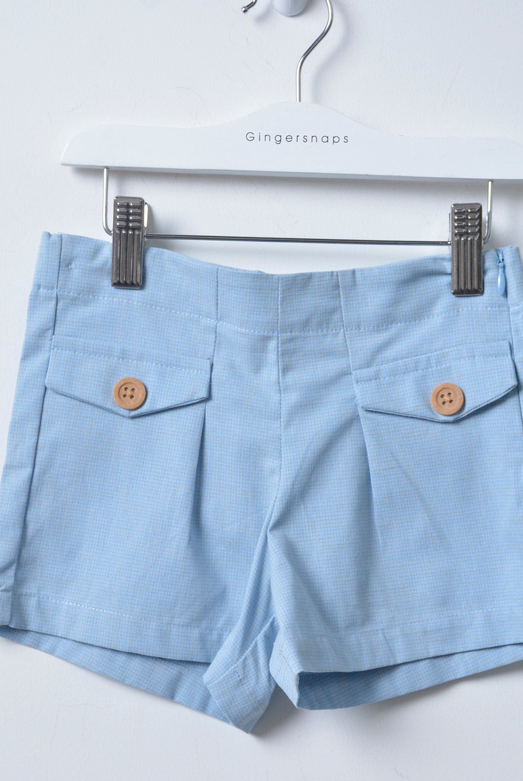 جينجرسنابس شورت قماش قصير أطفال بناتي أزرق باهت