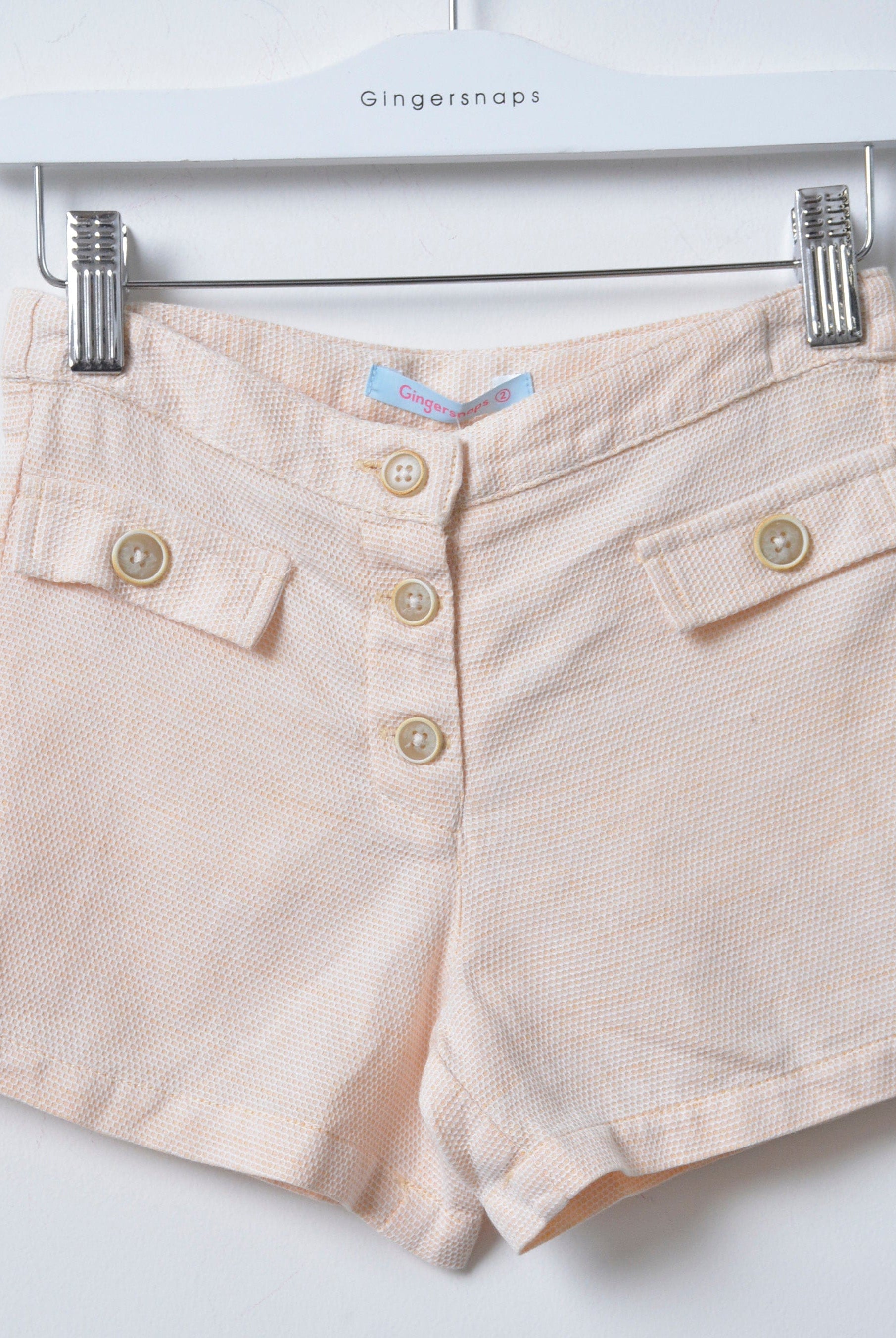 جينجرسنابس شورت بأزرار أمامية أطفال بناتي أصفر