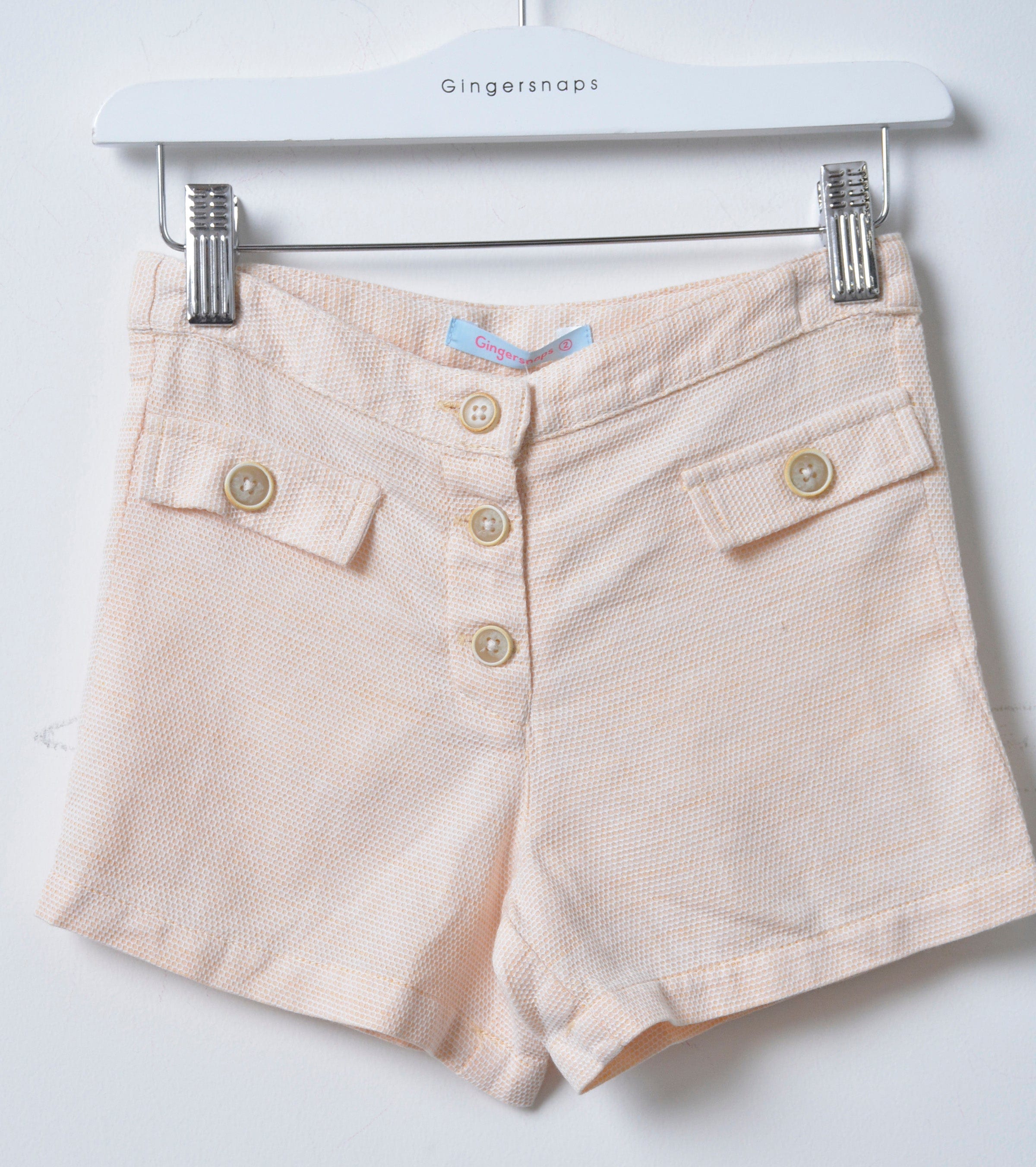 جينجرسنابس شورت بأزرار أمامية أطفال بناتي أصفر