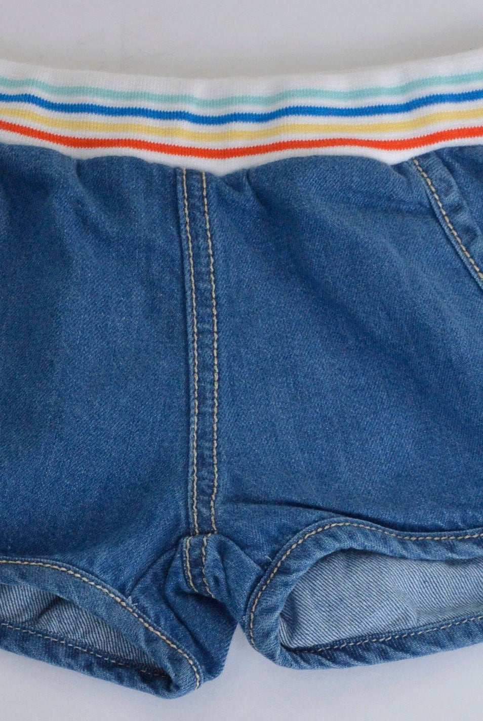 جينجرسنابس شورت جينز قصير بخطوط بالطول بناتي أزرق/سط