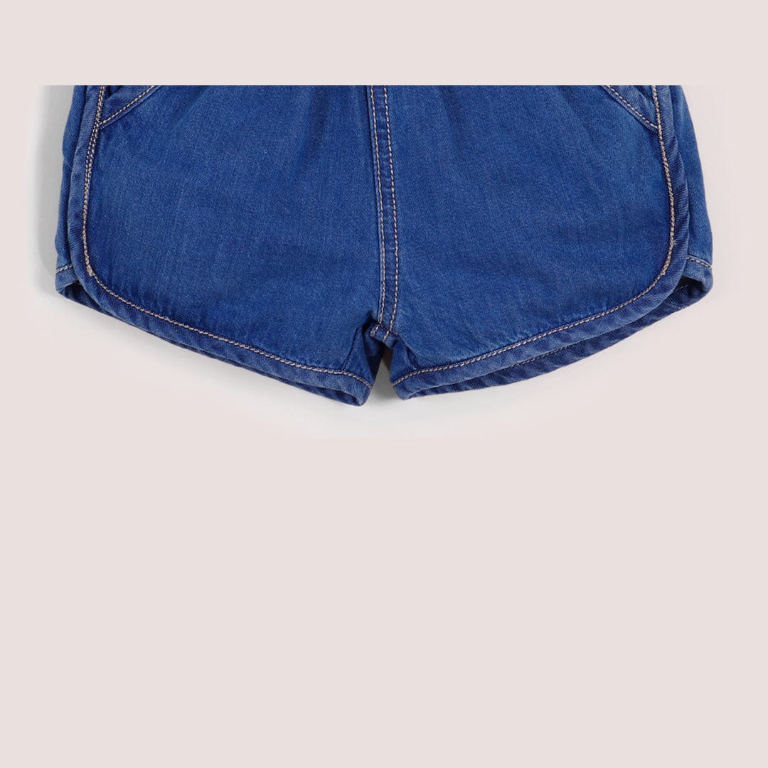 جينجرسنابس شورت جينز قصير بخطوط بالطول بناتي أزرق/سط