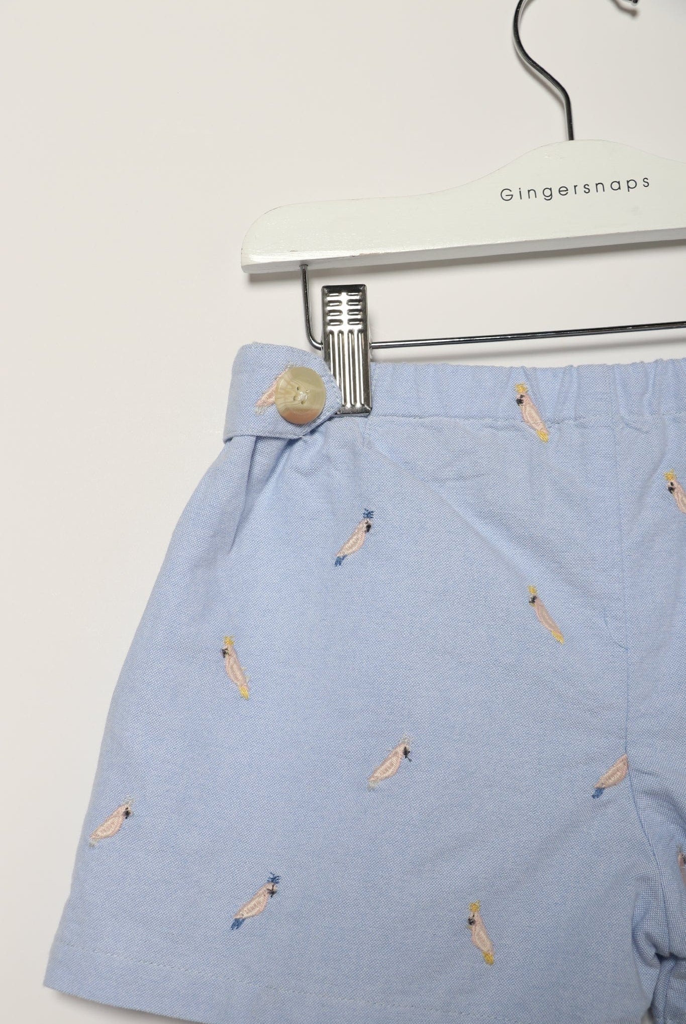 جينجرسنابس شورت بناتي منقوش بجيوب جانبية أزرق خفيف