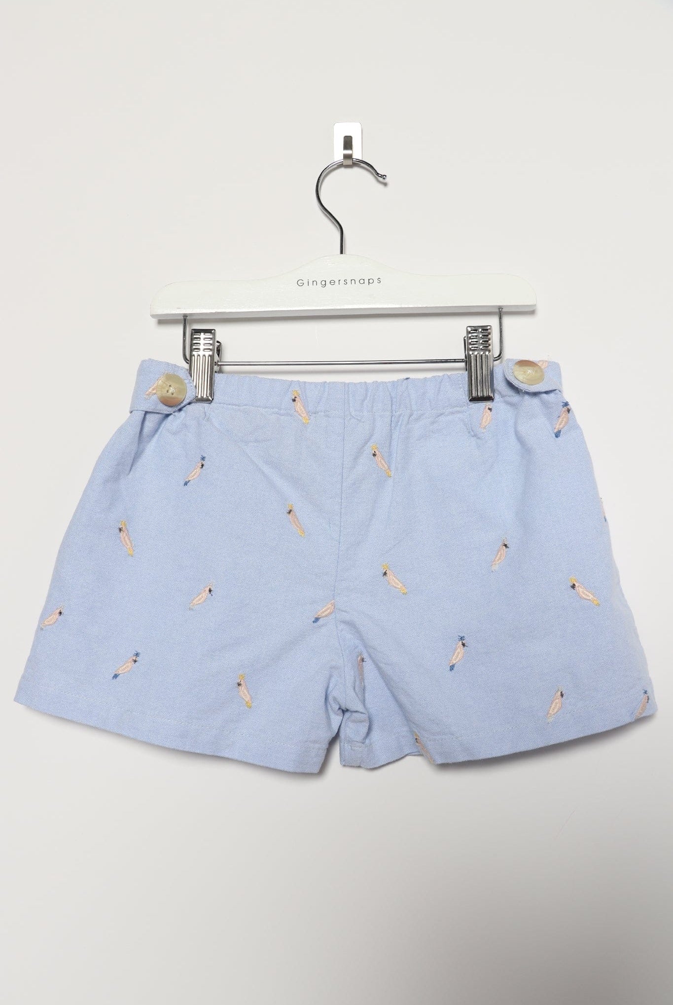 جينجرسنابس شورت بناتي منقوش بجيوب جانبية أزرق خفيف