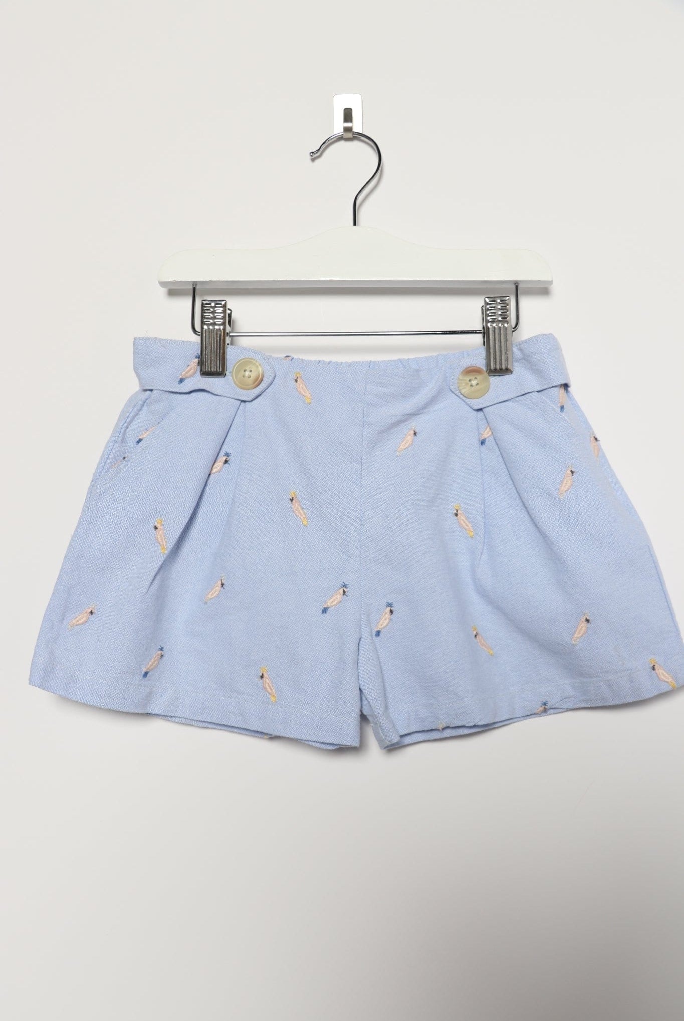 جينجرسنابس شورت بناتي منقوش بجيوب جانبية أزرق خفيف
