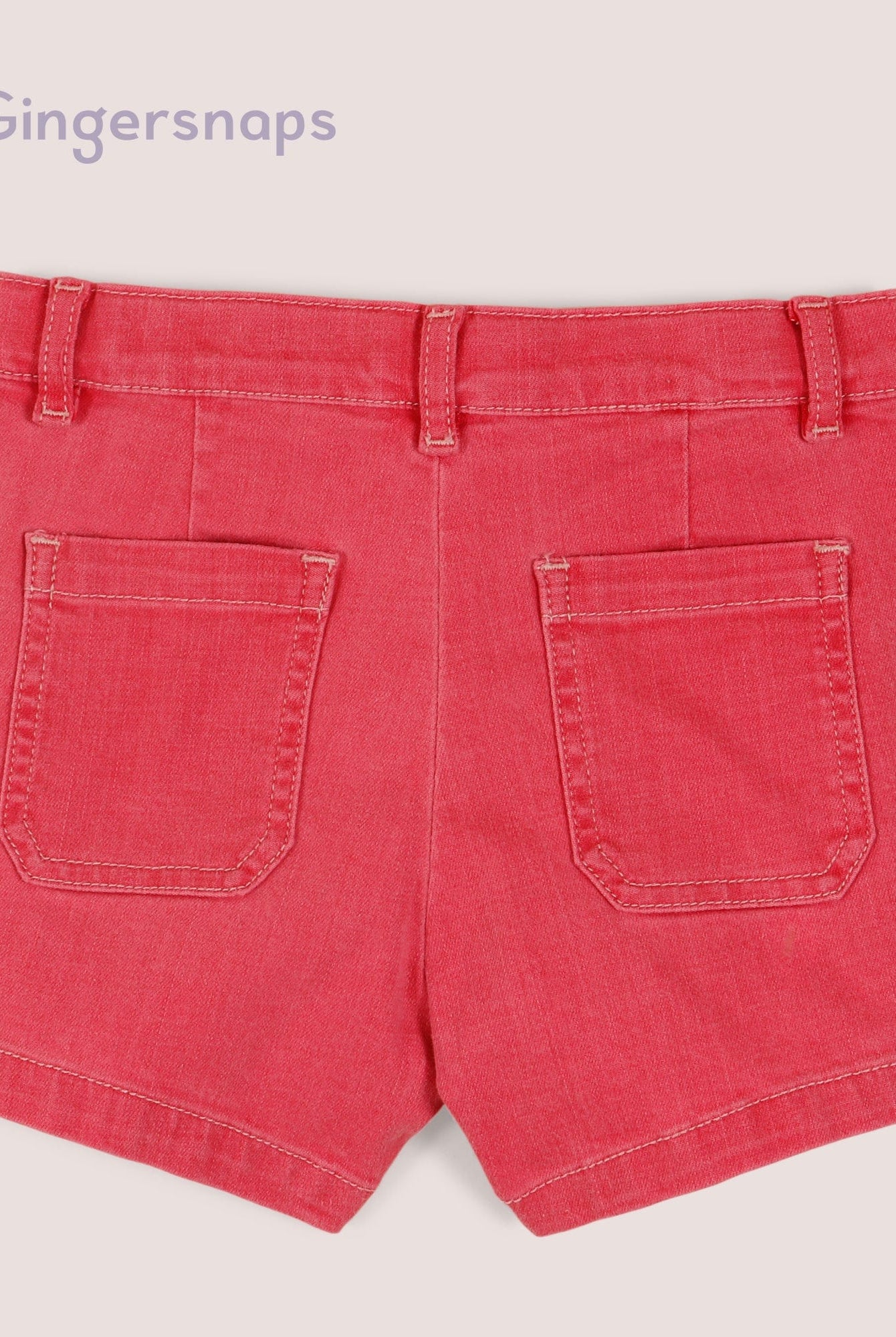 جينجرسنابس شورت جينز ملون مطرز قصير بناتي أحمر