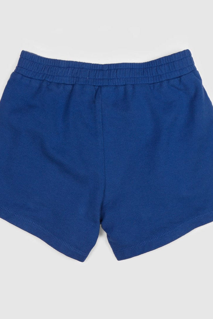 جينجرسنابس شورت قماش بجيوب أمامية وفيونكة بناتي أزرق غامق