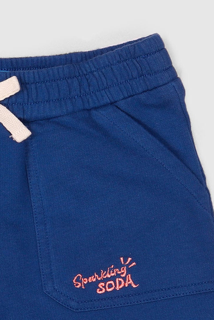 جينجرسنابس شورت قماش بجيوب أمامية وفيونكة بناتي أزرق غامق