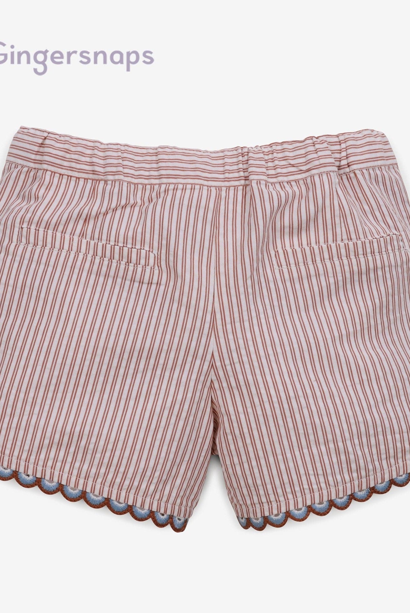 جينجرسنابس شورت مخطط بالطول بناتي أصفر بني و أوف وايت