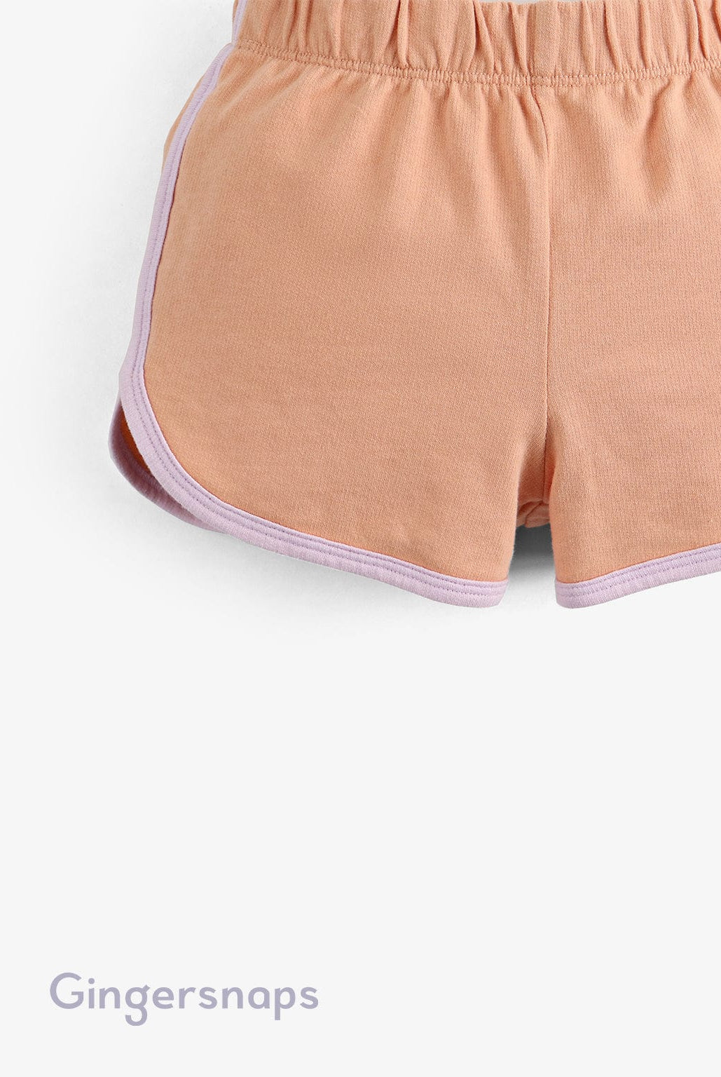 جينجرسنابس شورت بناتي سادة برباط أحمر بنفسجي
