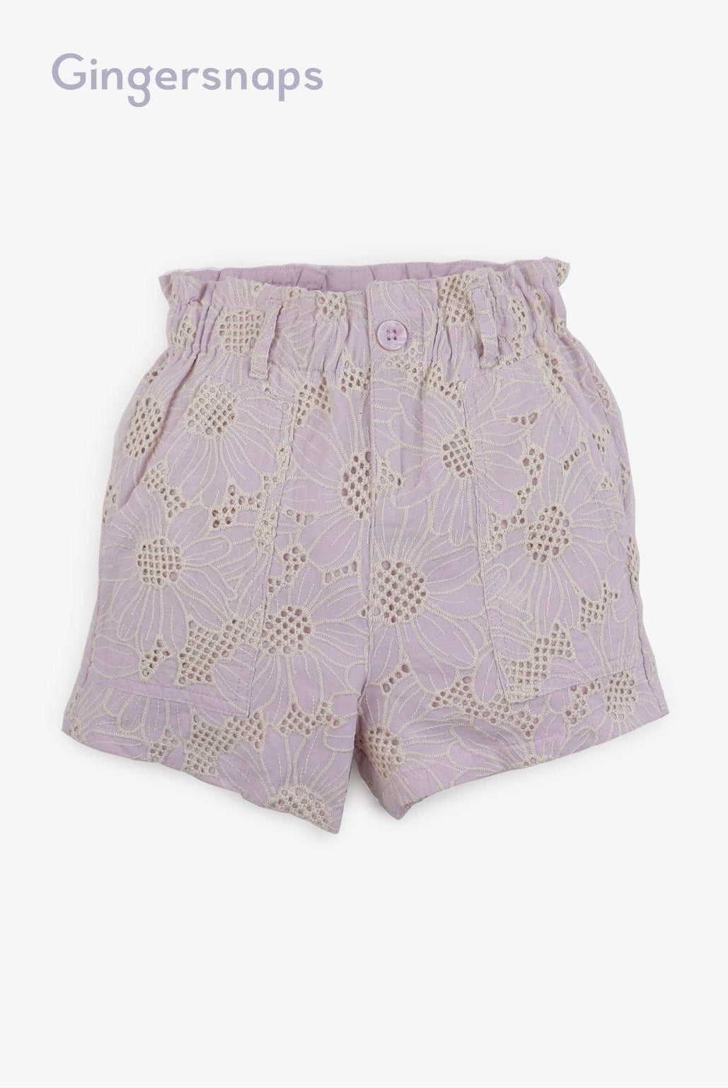 جينجرسنابس شورت بناتي مخرم مبطن أرجواني