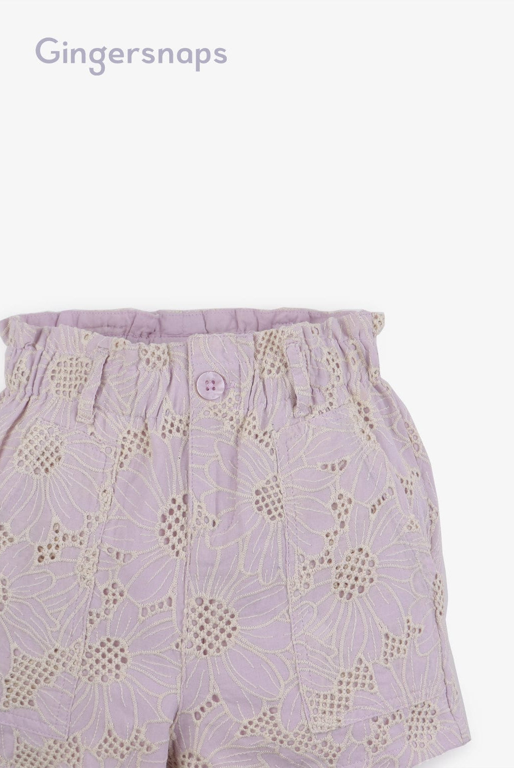 جينجرسنابس شورت بناتي مخرم مبطن أرجواني