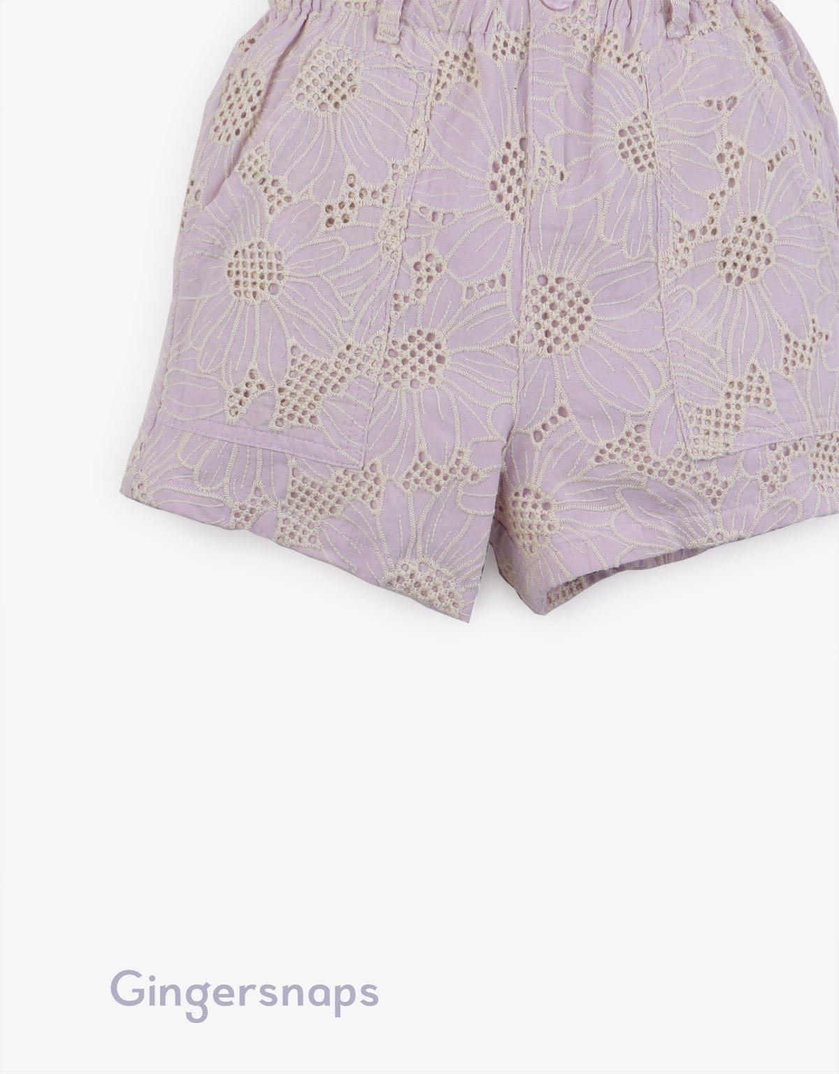 جينجرسنابس شورت بناتي مخرم مبطن أرجواني