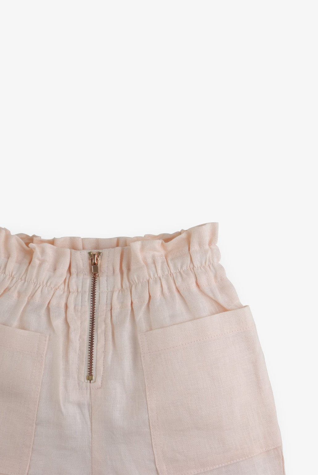 جينجرسنابس شورت سادة بجيوب أمامية وسحاب بناتي وردي