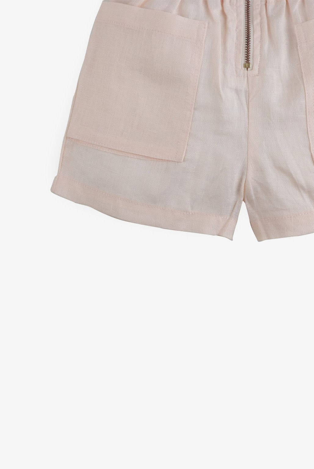 جينجرسنابس شورت سادة بجيوب أمامية وسحاب بناتي وردي