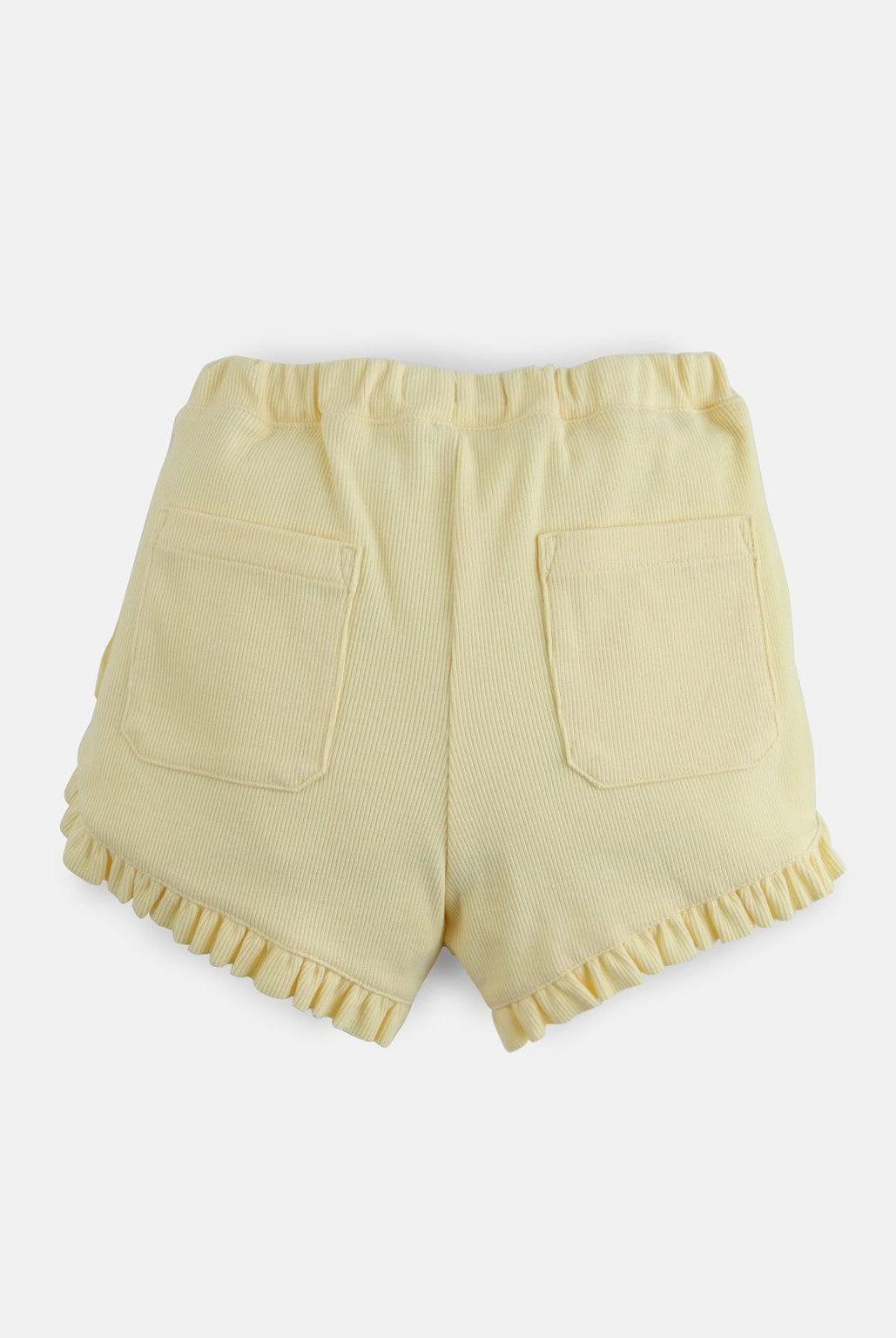 جينجرسنابس شورت سادة مضلع مكشكش من الأطراف بناتي أصفر