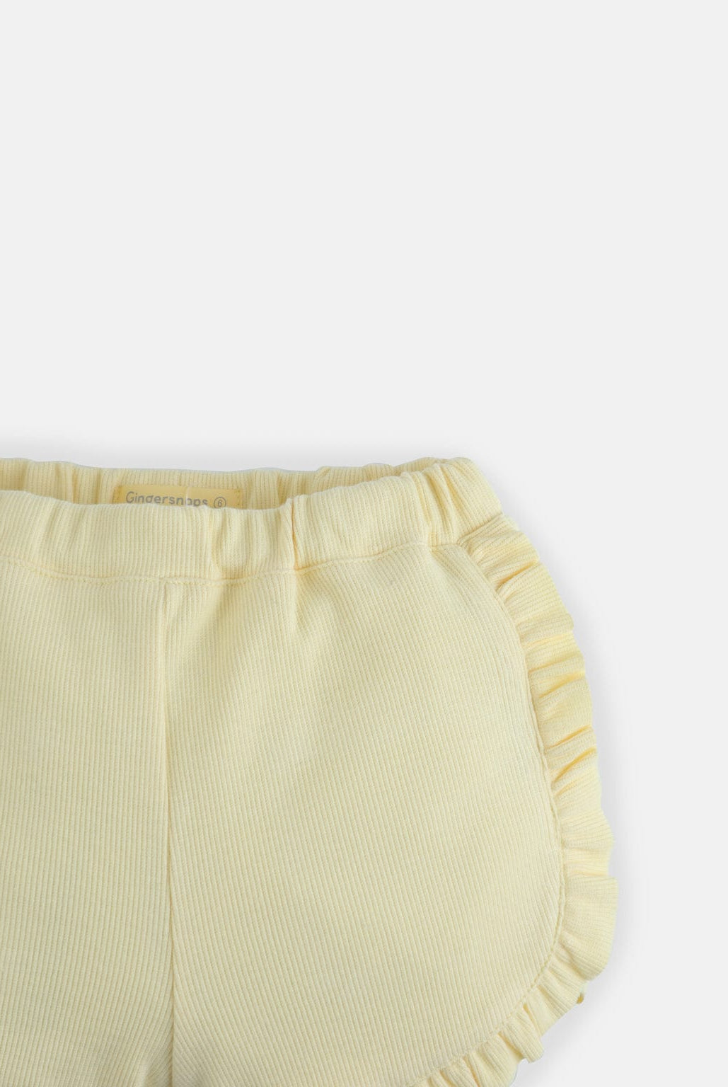 جينجرسنابس شورت سادة مضلع مكشكش من الأطراف بناتي أصفر