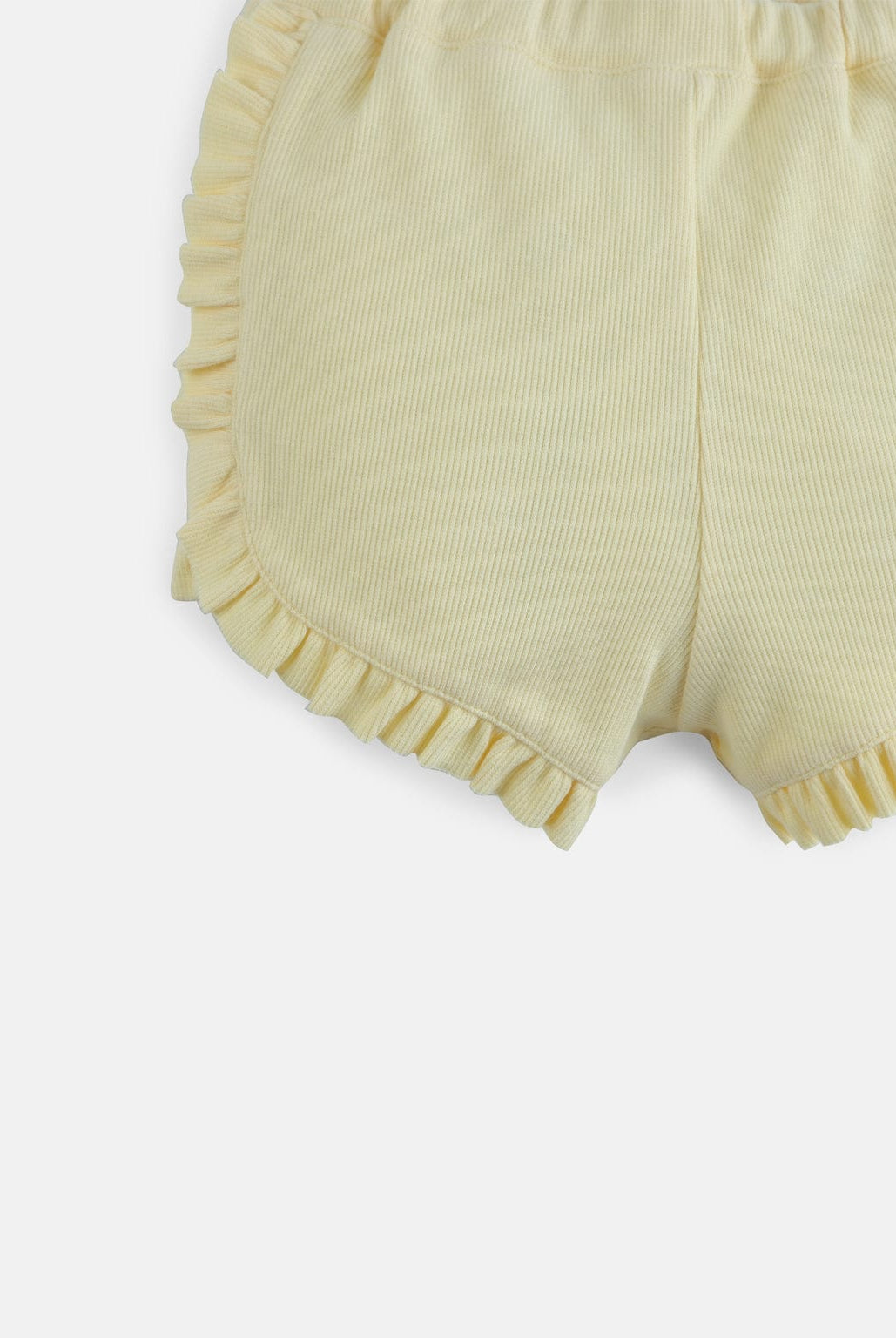 جينجرسنابس شورت سادة مضلع مكشكش من الأطراف بناتي أصفر