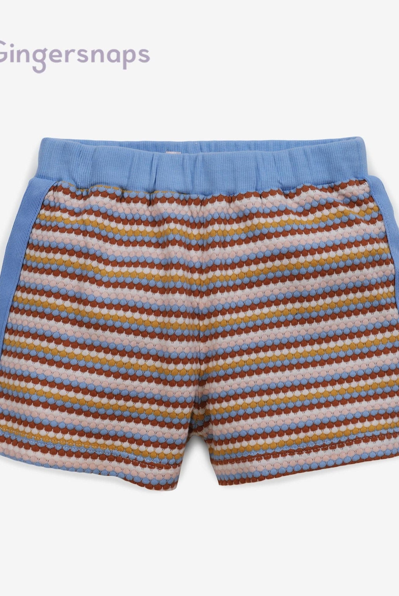 جينجرسنابس طقم بناتي تيشيرت مخطط بالعرض كت وشورت متعدد الألوان