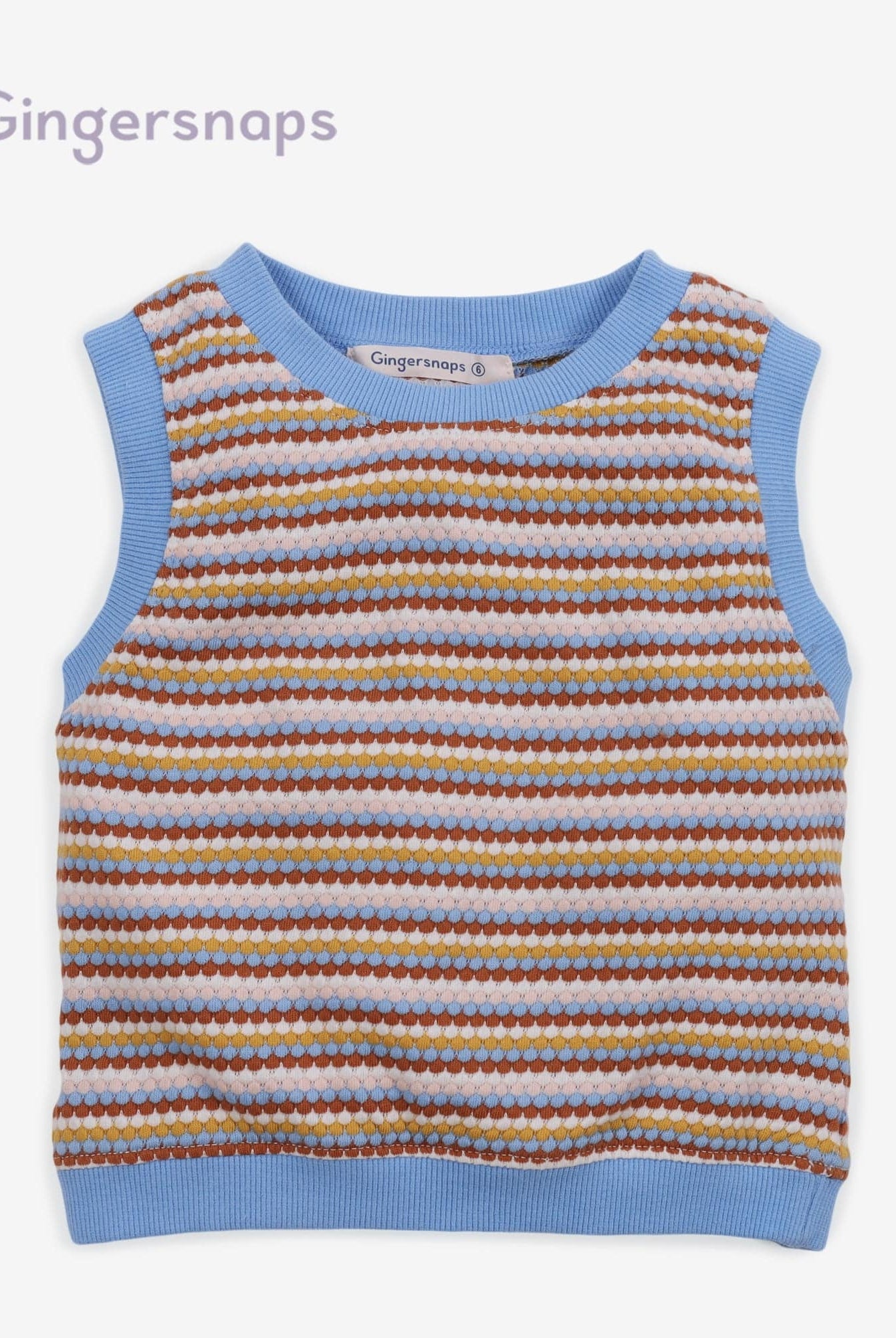 جينجرسنابس طقم بناتي تيشيرت مخطط بالعرض كت وشورت متعدد الألوان