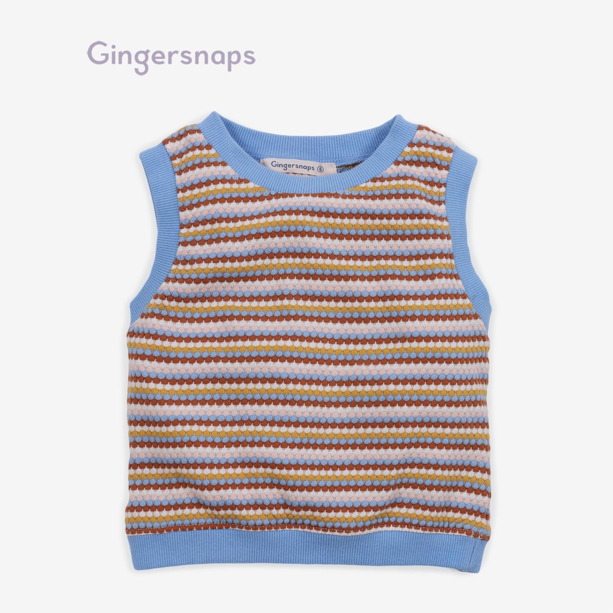 جينجرسنابس طقم بناتي تيشيرت مخطط بالعرض كت وشورت متعدد الألوان