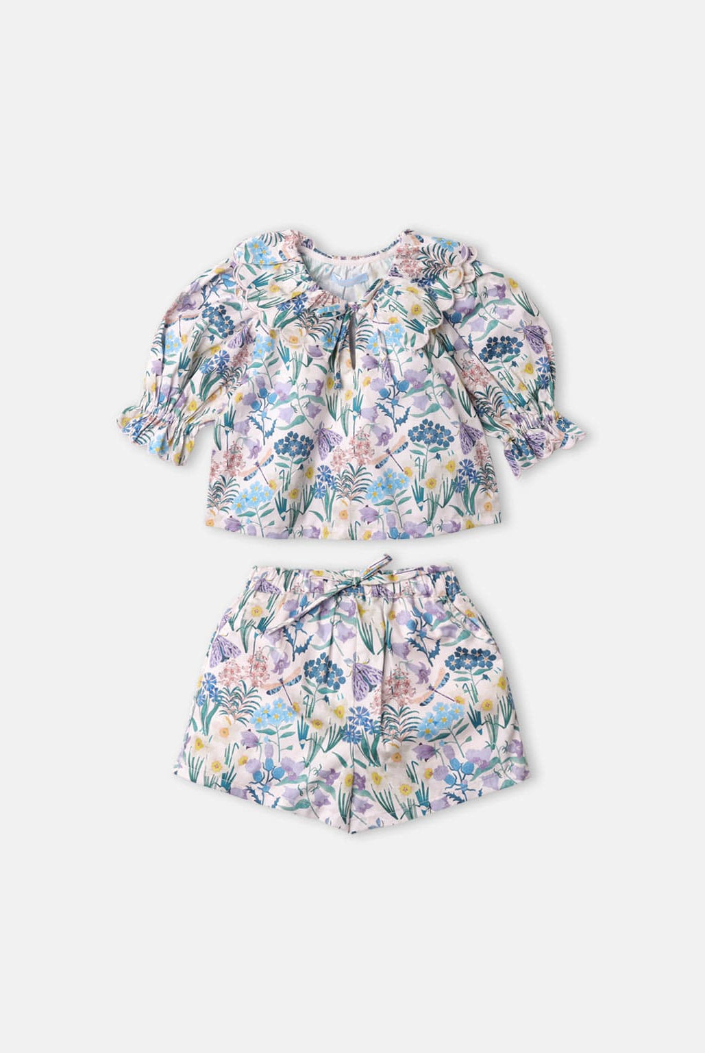 جينجرسنابس طقم بناتي مشجر قطعتين نص كم وشورت متعدد الألوان