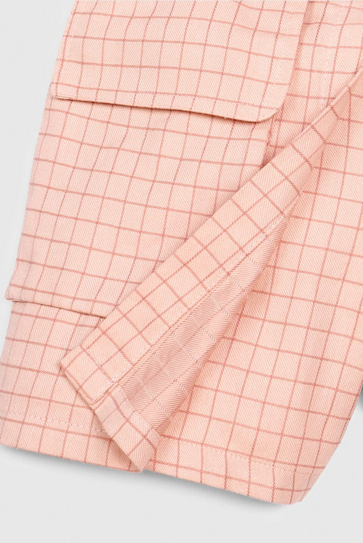 جينجرسنابس شورت كاروهات بجيوب أمامية أطفالي بنات وردي باهت