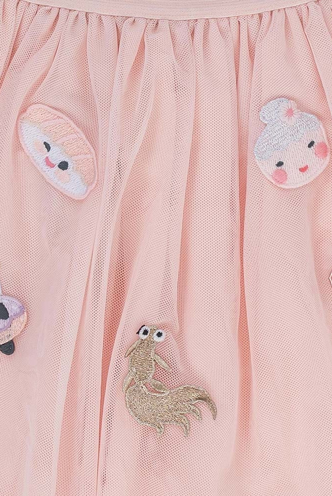 جينجرسنابس تنورة بناتي مزينة برسومات اطفال وردي شاحب