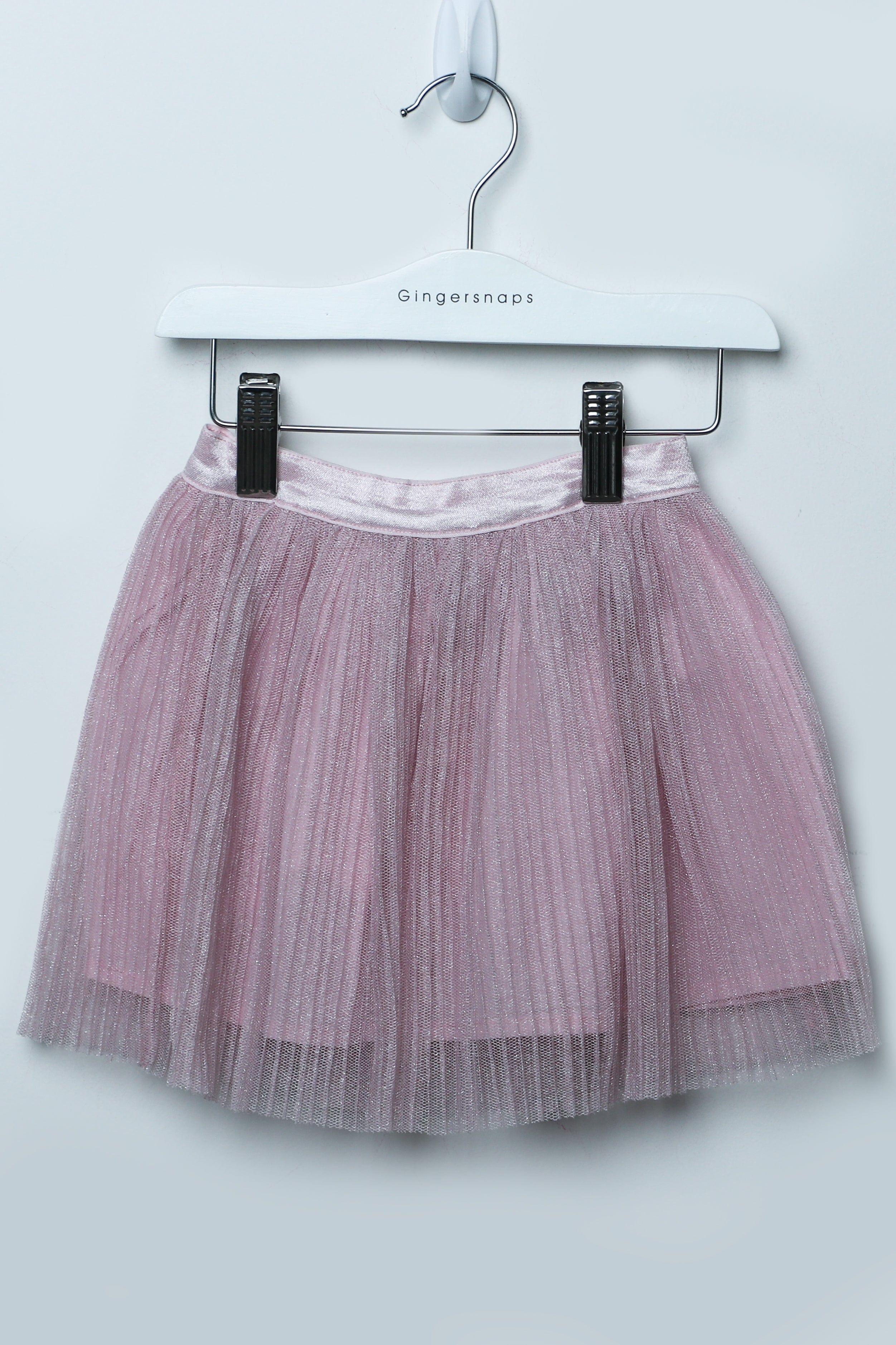 جينجرسنابس تنورة لامعة شفافة كلوش مبطنة بناتي وردي فاتح