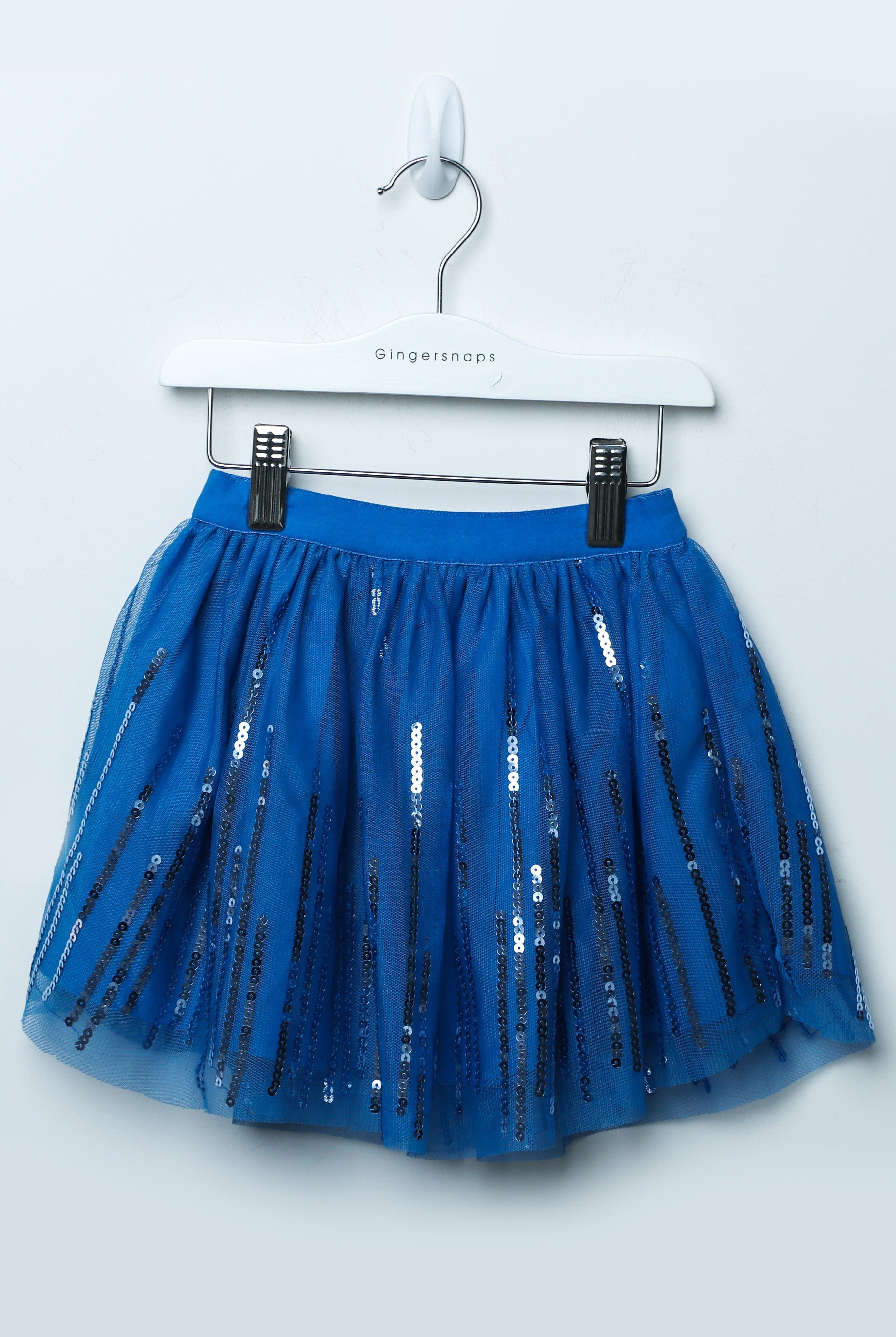 جينجرسنابس تنورة بناتي مزينة بقشر سمك أزرق