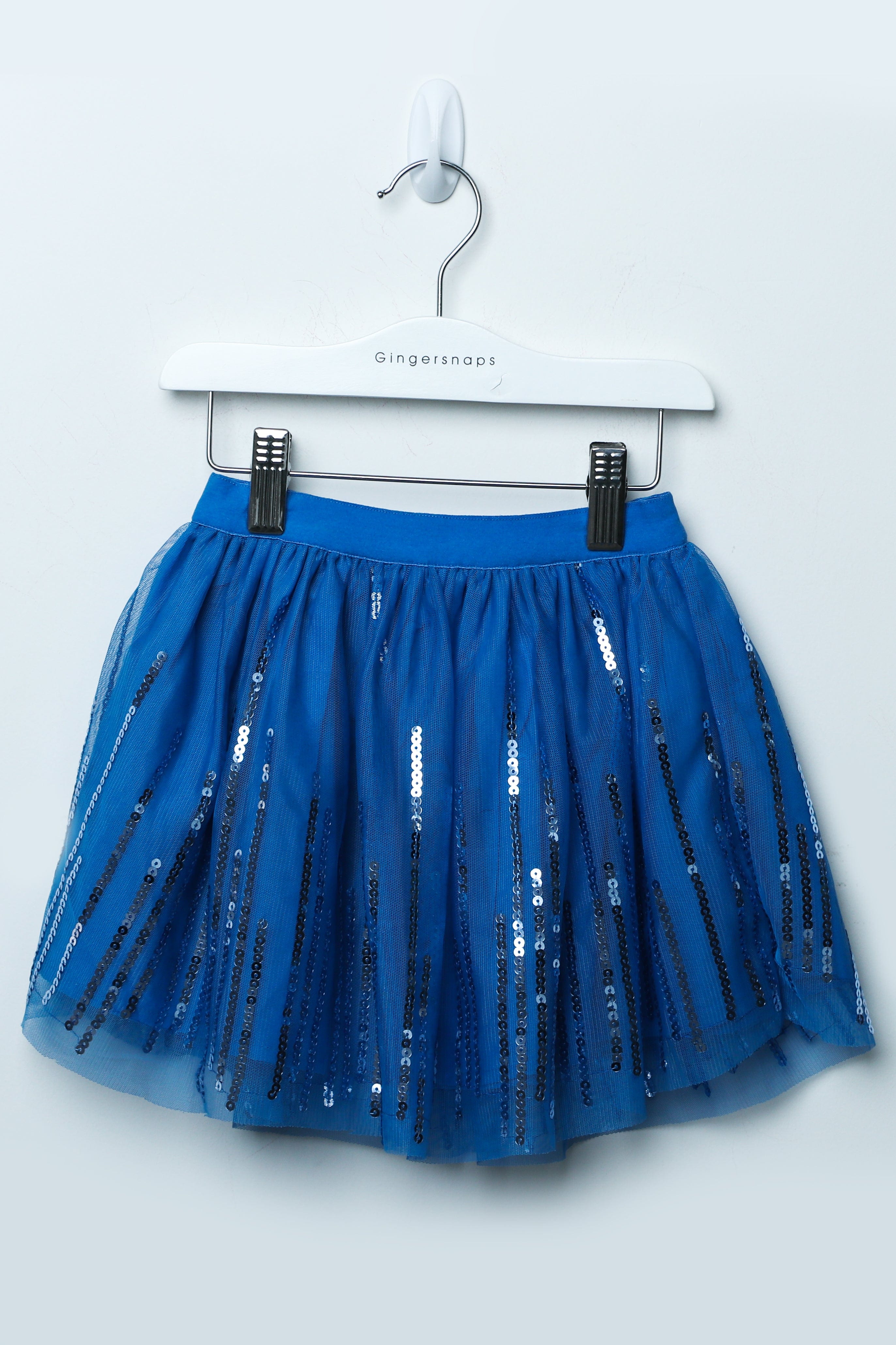 جينجرسنابس تنورة بناتي مزينة بقشر سمك أزرق