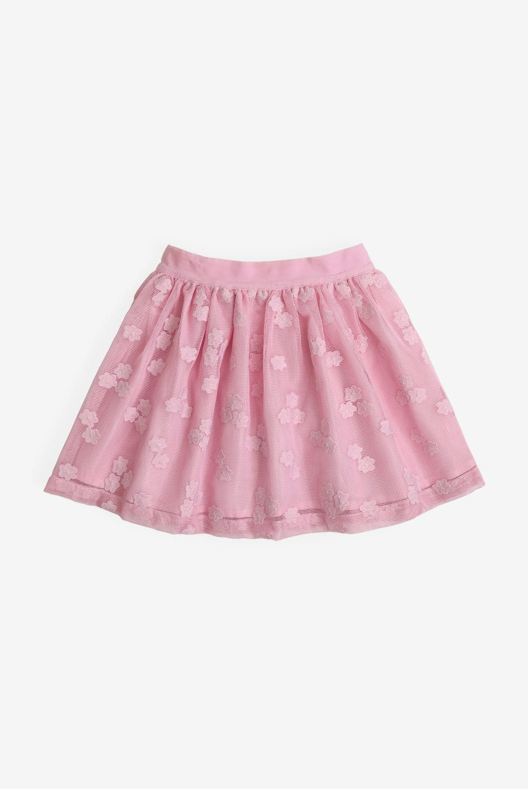 جينجرسنابس تنورة بناتي كلوش مزينة بالورد ليلكي فاتح