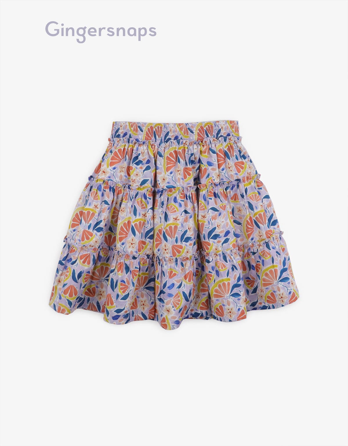 جينجرسنابس تنورة منقوشة كلوش بناتي متعدد الألوان