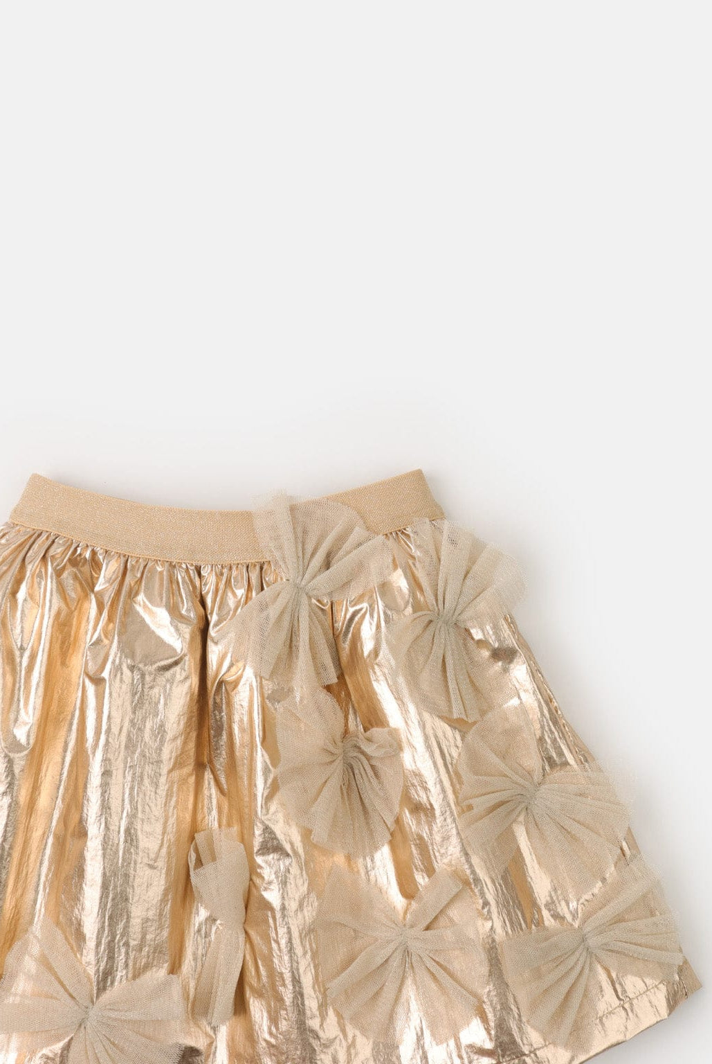 جينجرسنابس تنورة لامعة مطرز بالفيونكات بناتي معدني