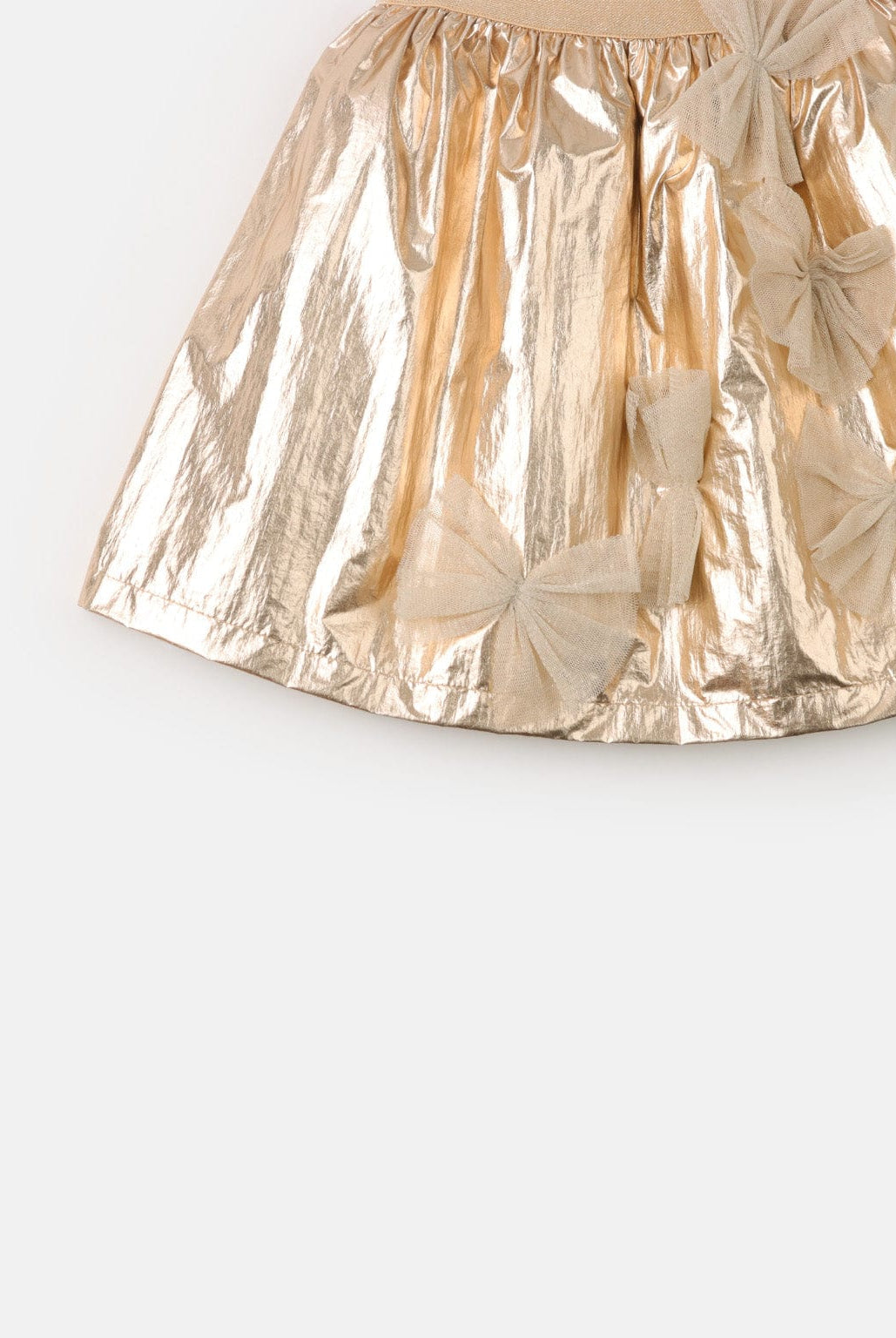 جينجرسنابس تنورة لامعة مطرز بالفيونكات بناتي معدني